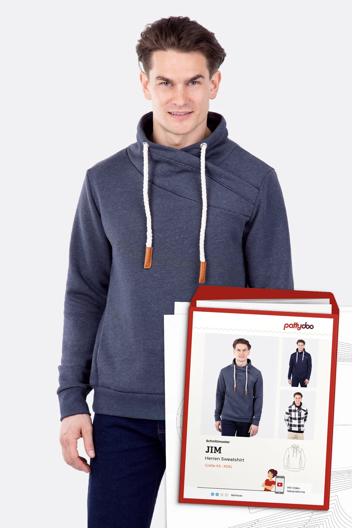 Papierschnittmuster Jim Sweatshirt selber naehen