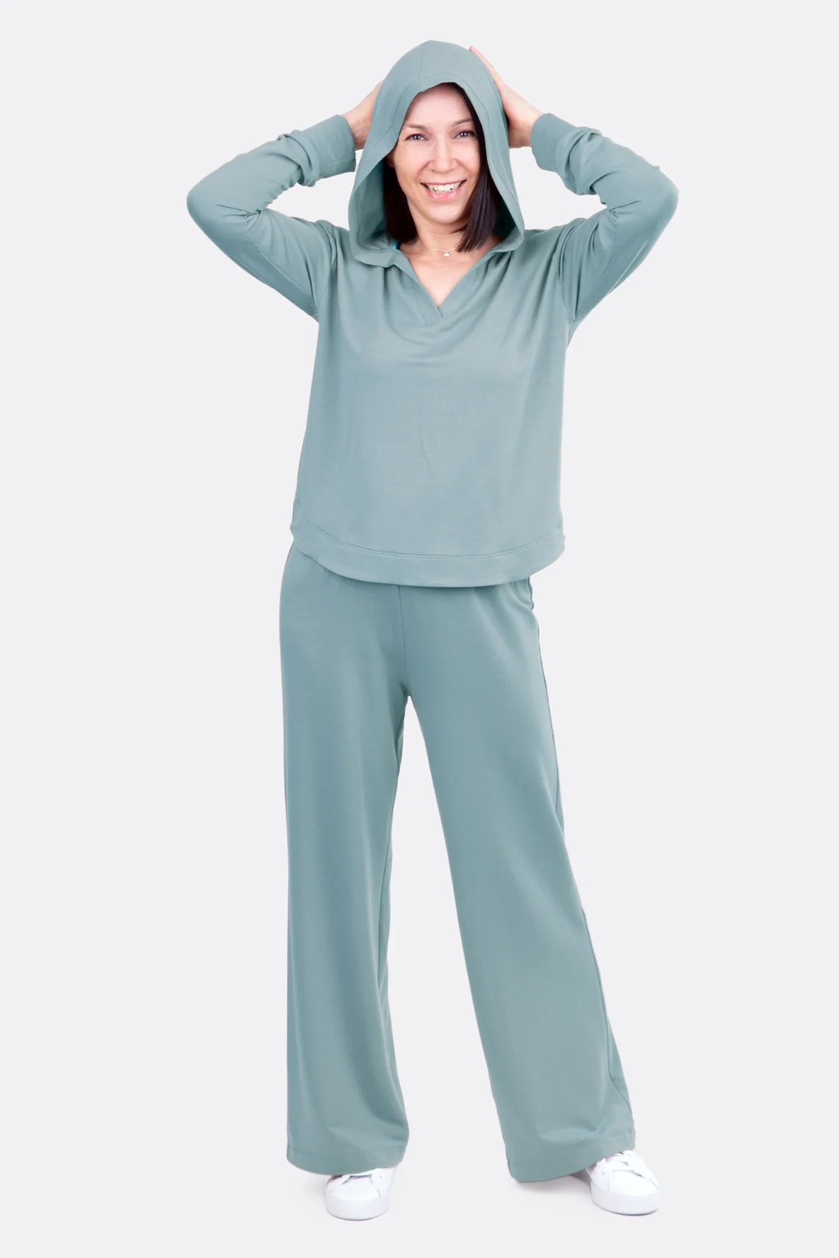 Schnittmuster Homewaer Kapuzenshirt mint DIY-Anleitung