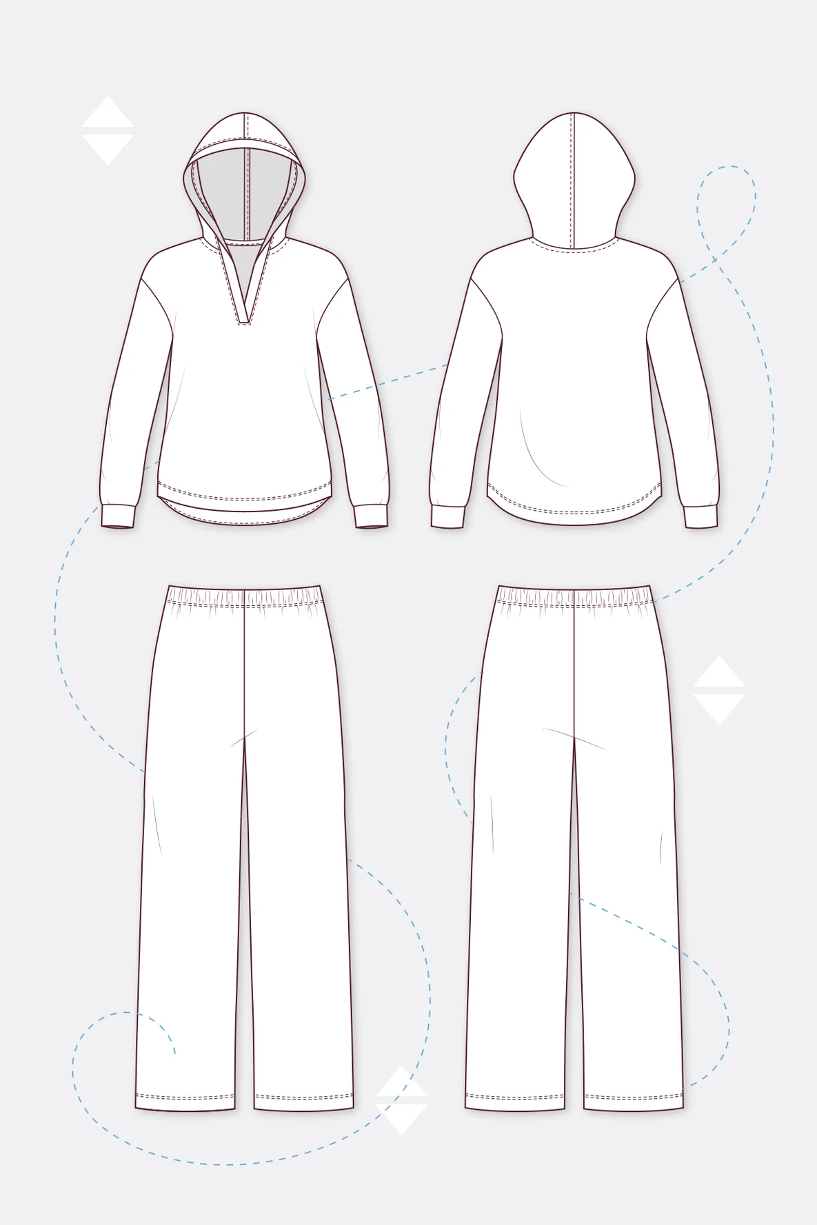 Schnittmuster Lounge-Set Nova Kapuzenshirt und Hose selber nähen