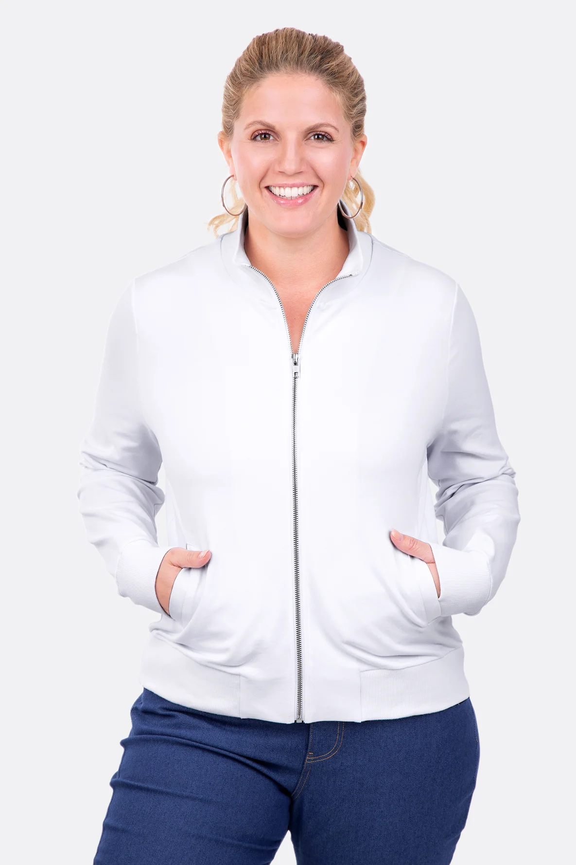 Schnittmuster Sweatjacke mit Stehkragen Reißverschluss nähen