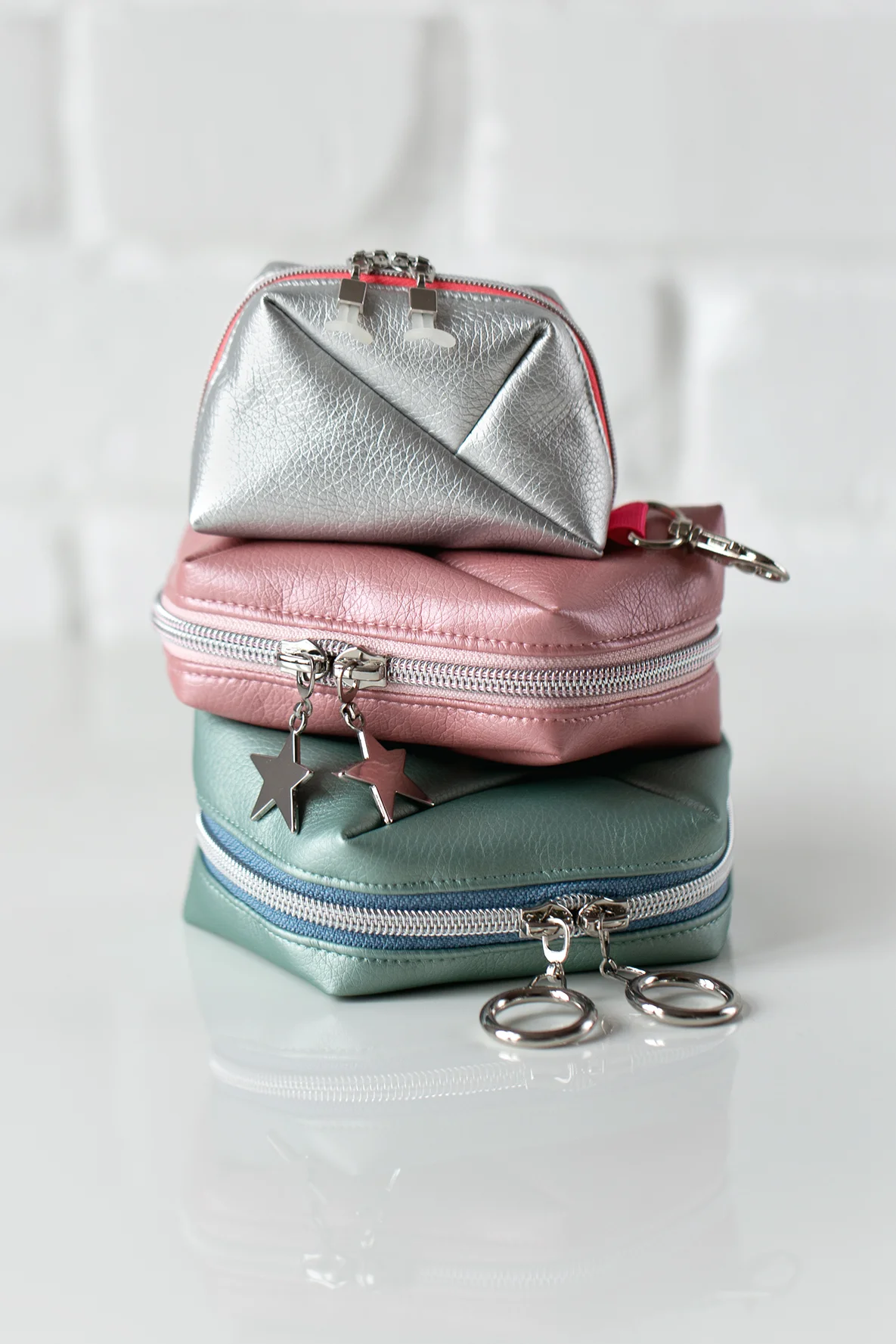 Schnittmuster Kosmetiktasche Geo-Bag Metallic Kunstleder selber nähen