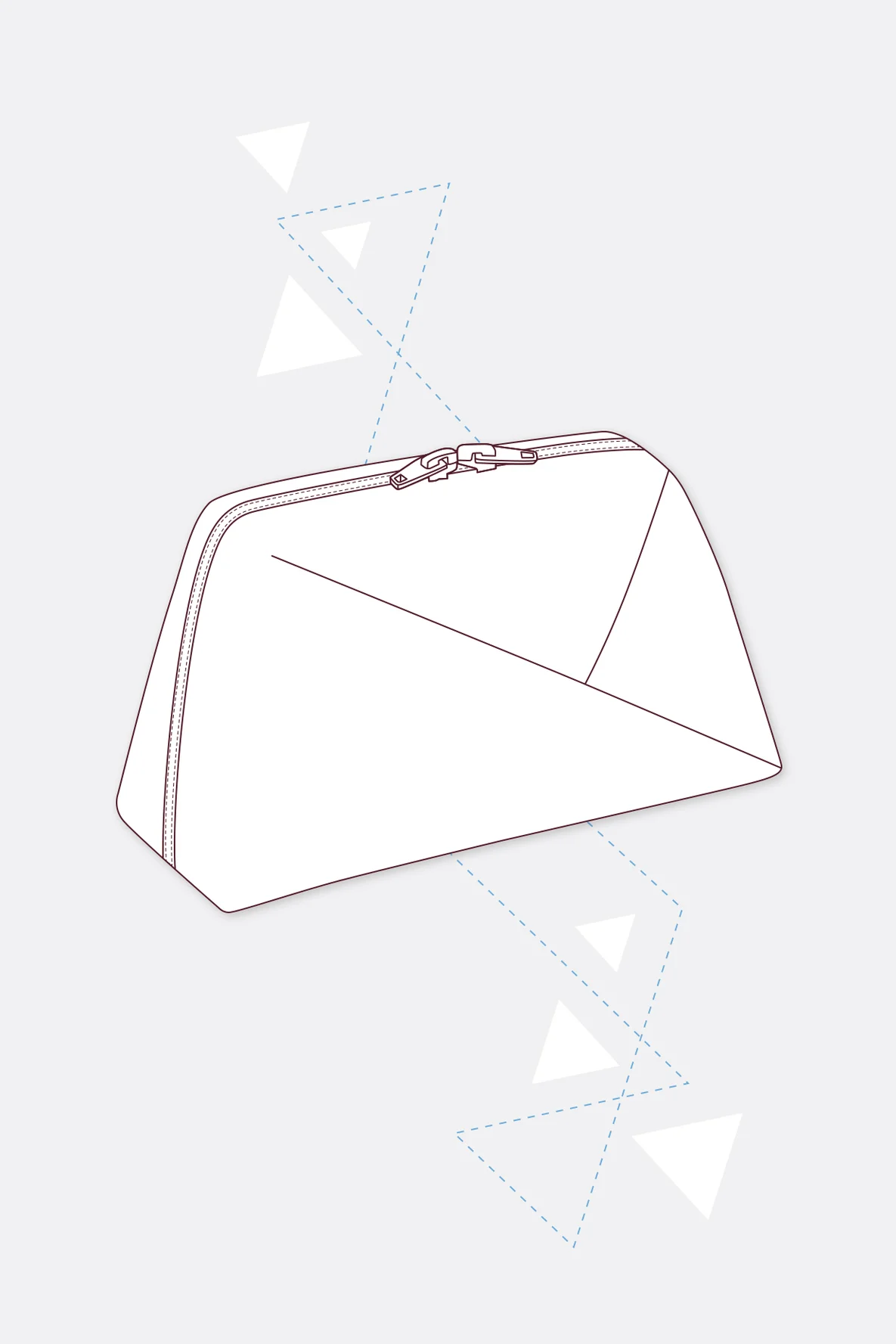 Schnittmuster Kosmetiktasche gratis freebie technische Zeichnung