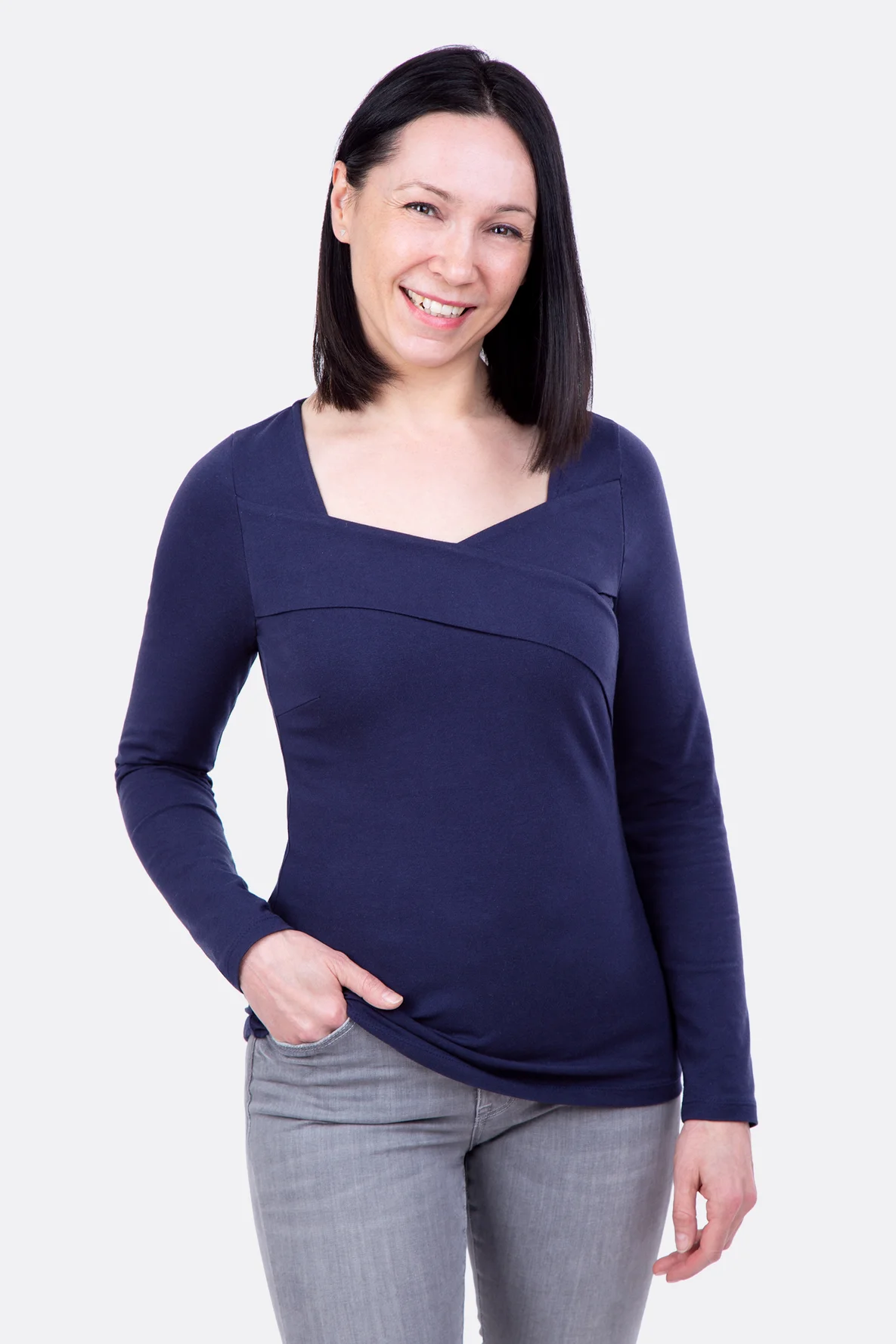 Schnittmuster Damenshirt Helen Wickel Ausschnitt selber nähen