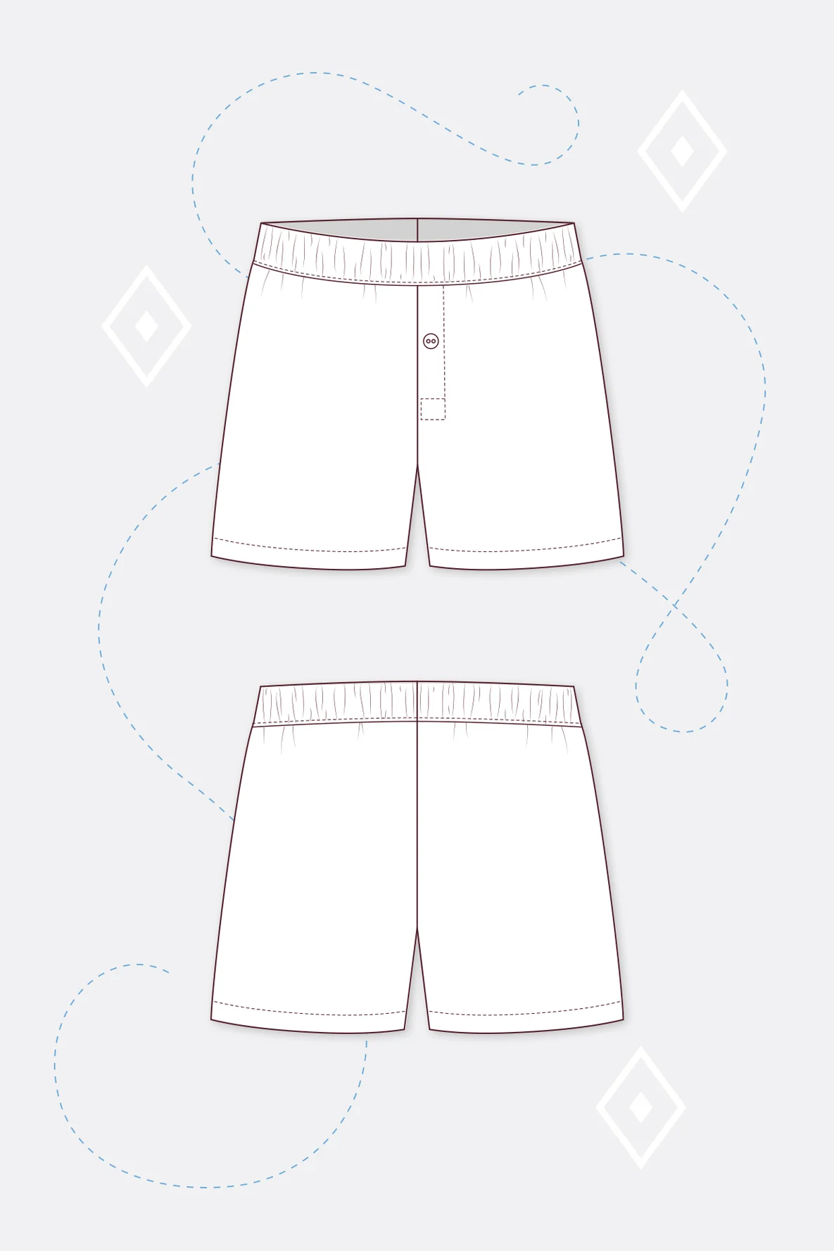 Schnittmuster Tim Boxershorts für Herren aus Webware selber nähen
