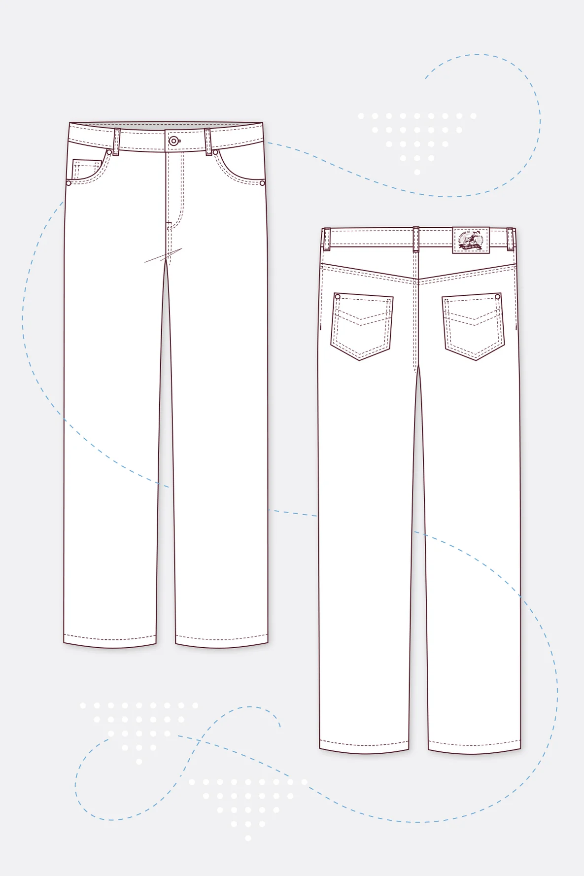 Schnittmuster Herrenjeans straight fit zum Selbernähen