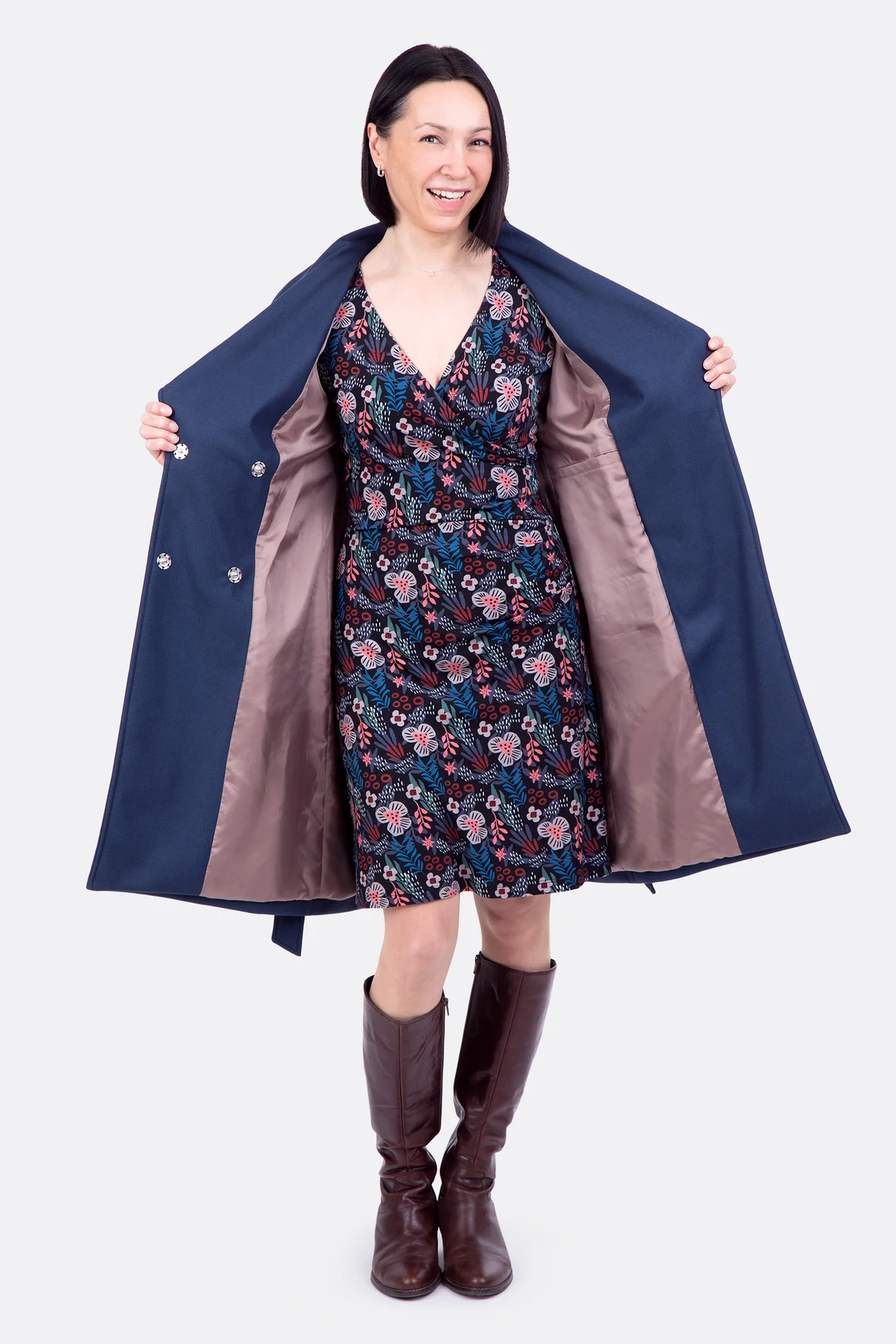 Damenmantel Acetat Futter einnähen Anleitung