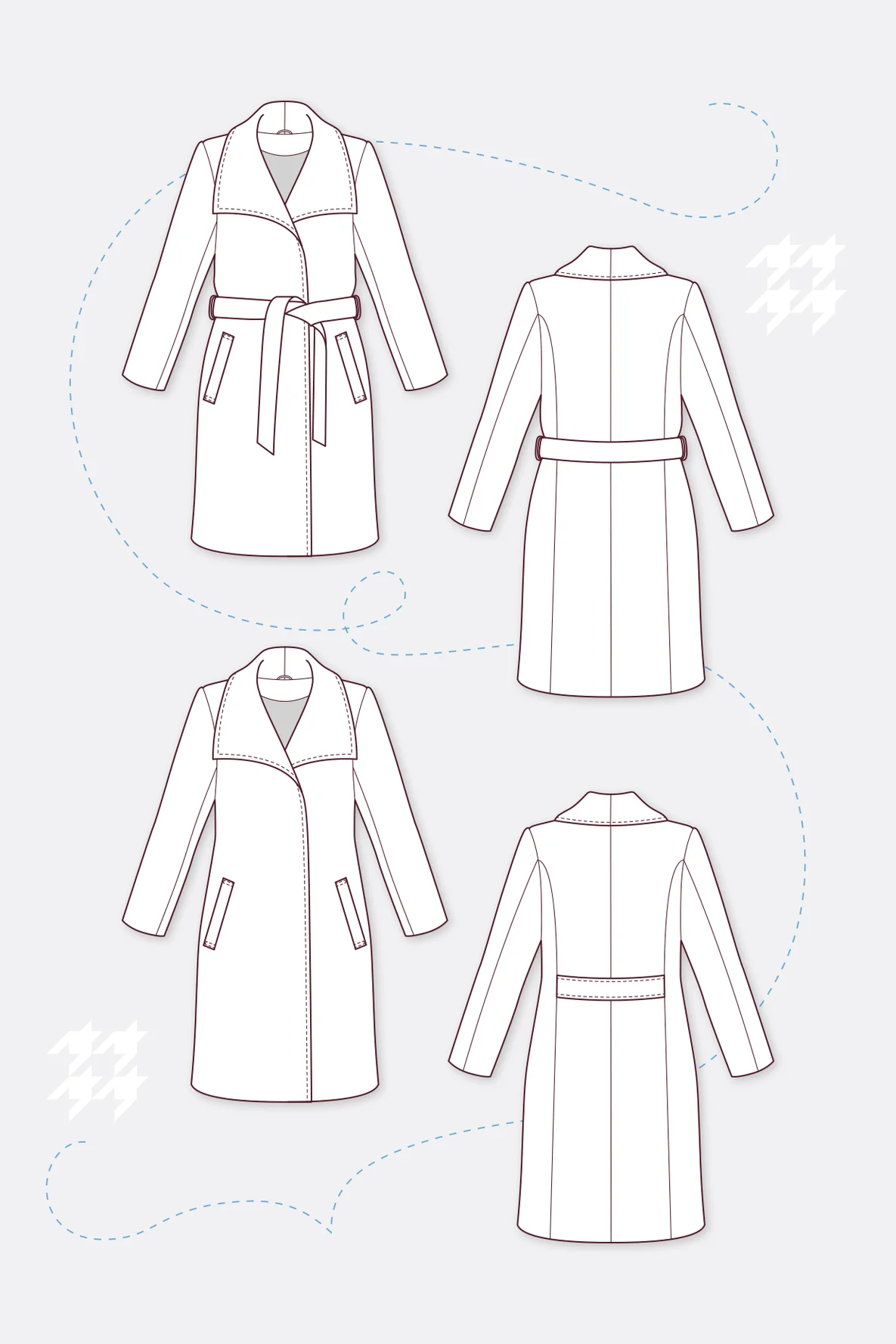 Schnittmuster Damenmantel Serena Varianten