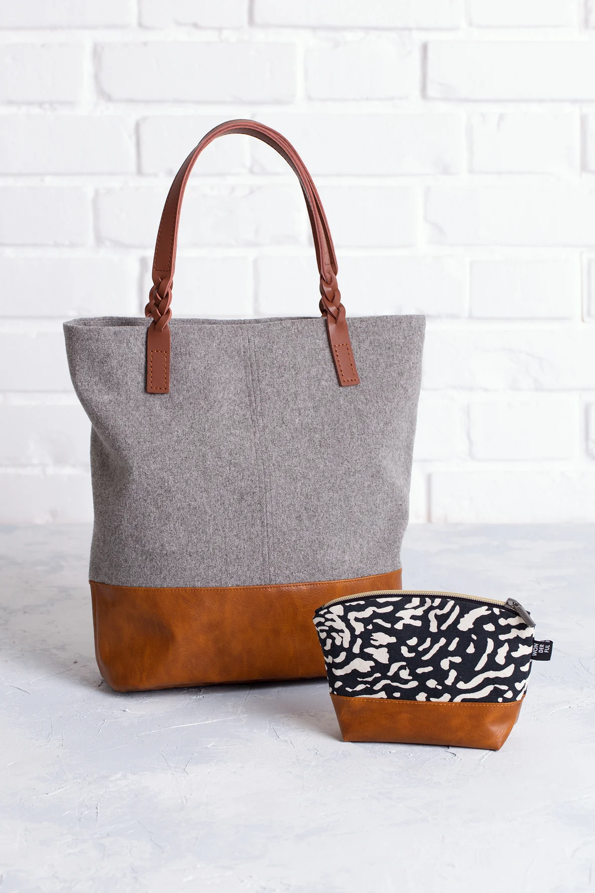 Schnittmuster Louise Kosmetiktasche Patty geflochtene Henkel Kunstleder DIY