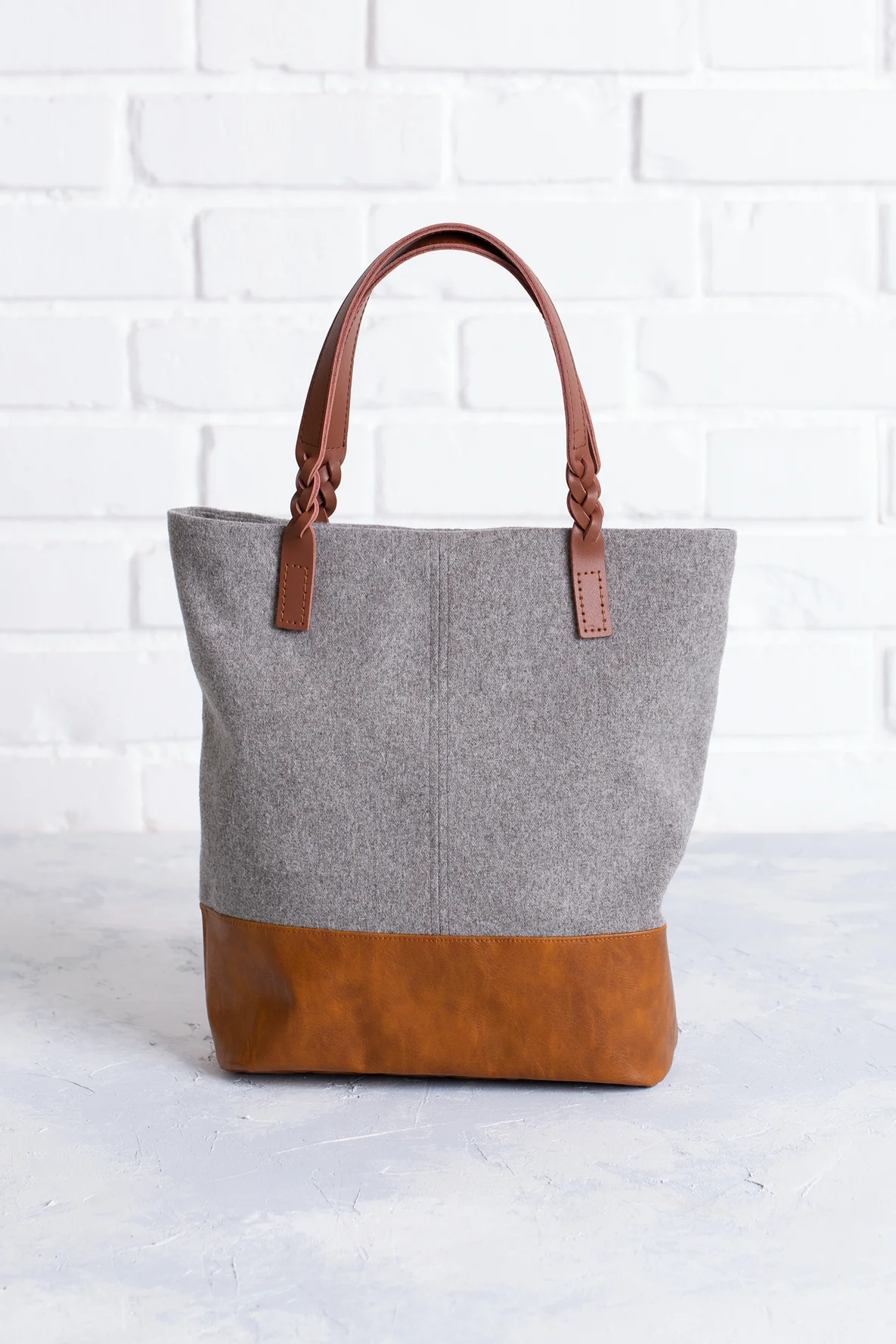 Schnittmuster Shopper Filz Kunstleder geflochtene Henkel nähen