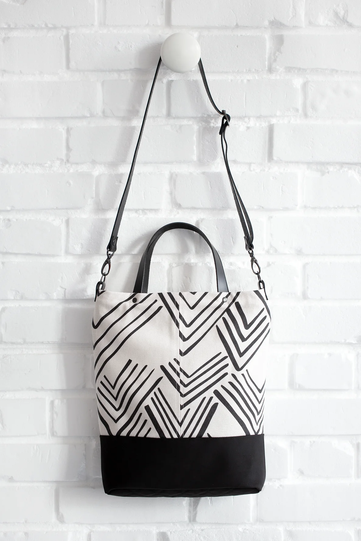 Schnittmuster Shopper Teilung schwarz weiß Canvas nähen