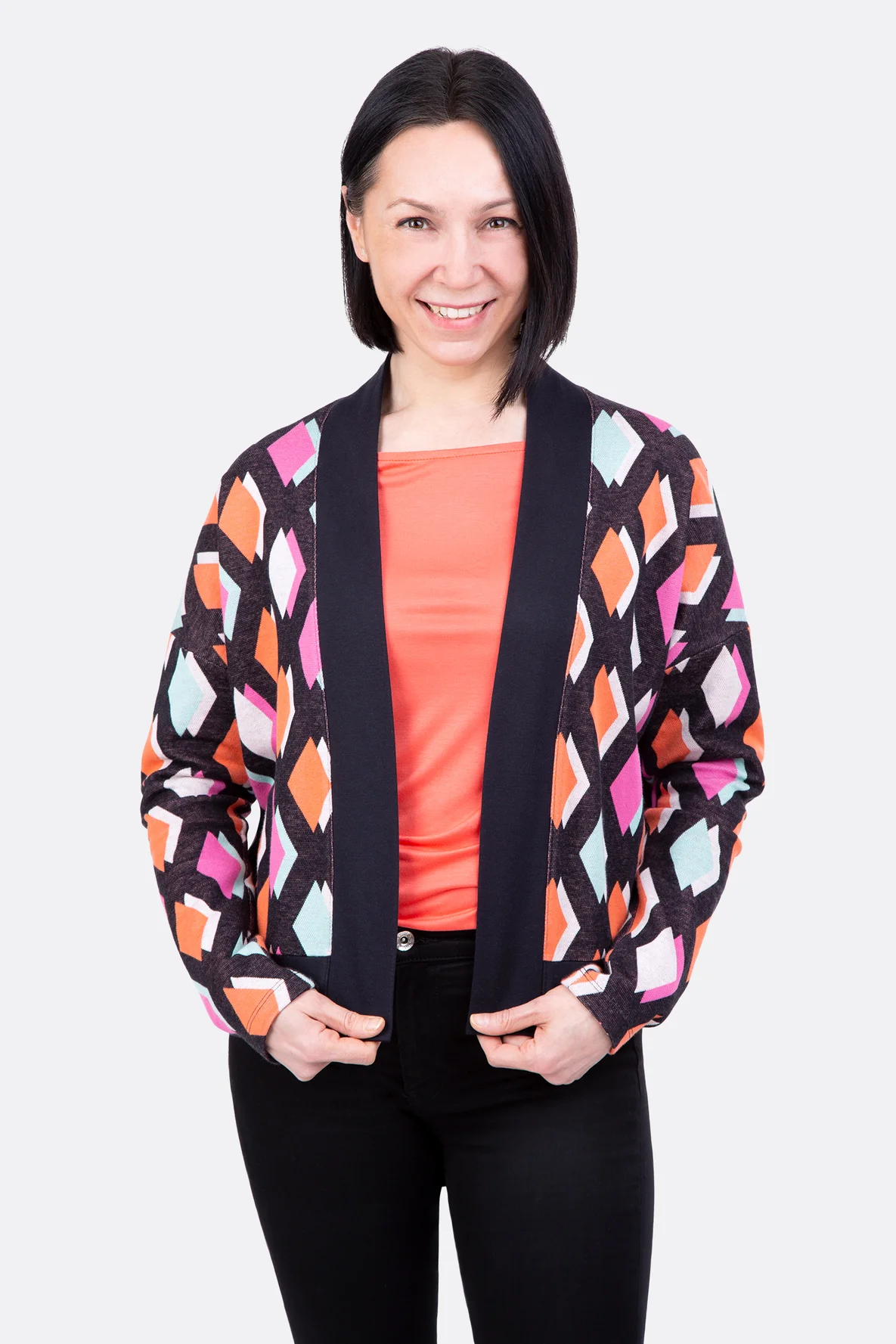 Schnittmuster Strickjacke Jacquard Jersey Albstoffe selber nähen