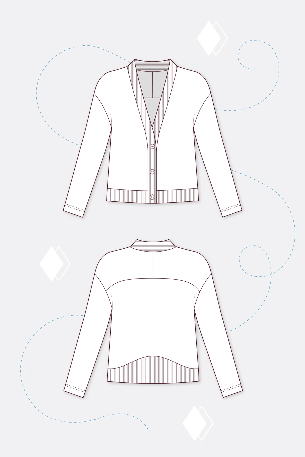 Schnittmuster Damen Strickjacke Mona selber nähen