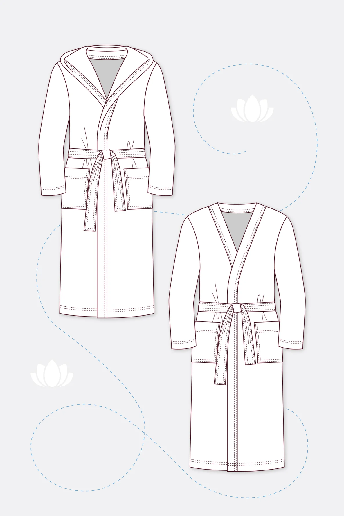 Bademantel für Herren -Schnittmuster zum Selbernähen