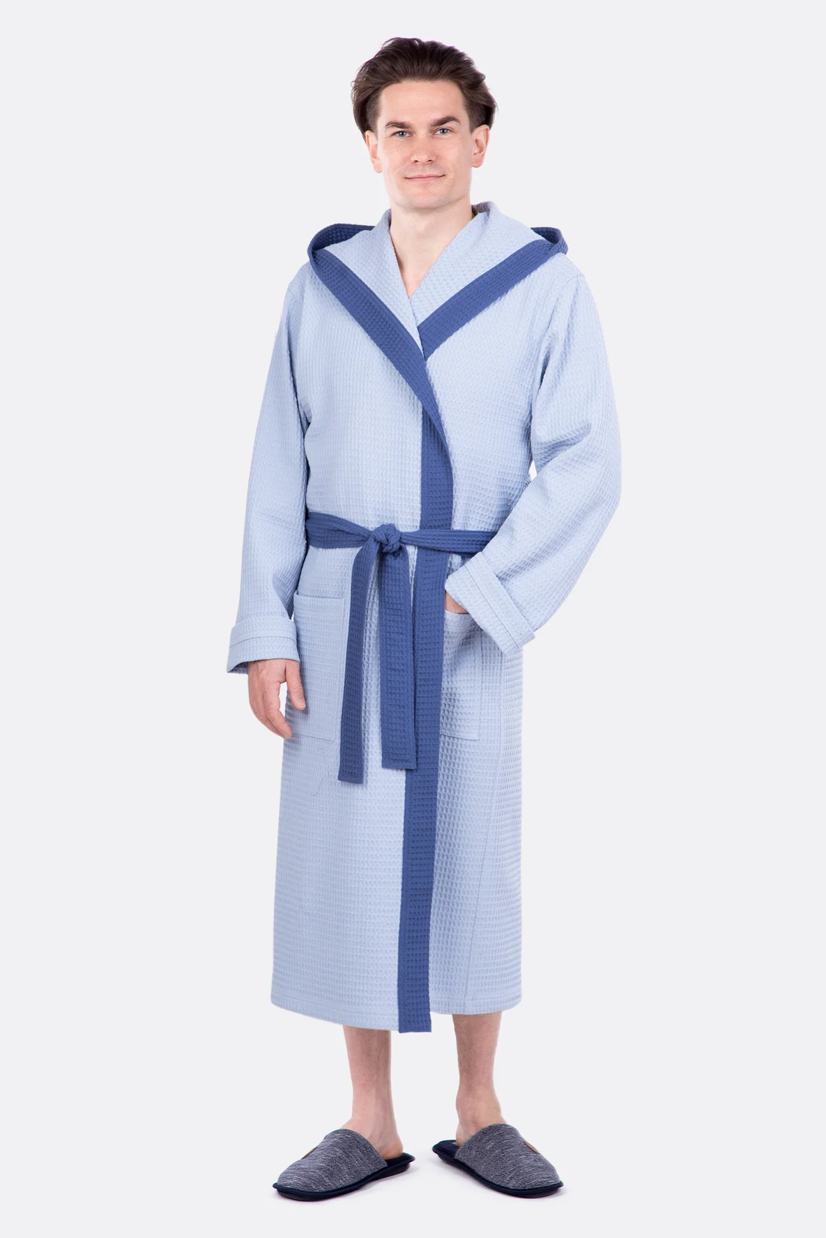 Schnittmuster Bademantel für Herren mit Kapuze selber nähen