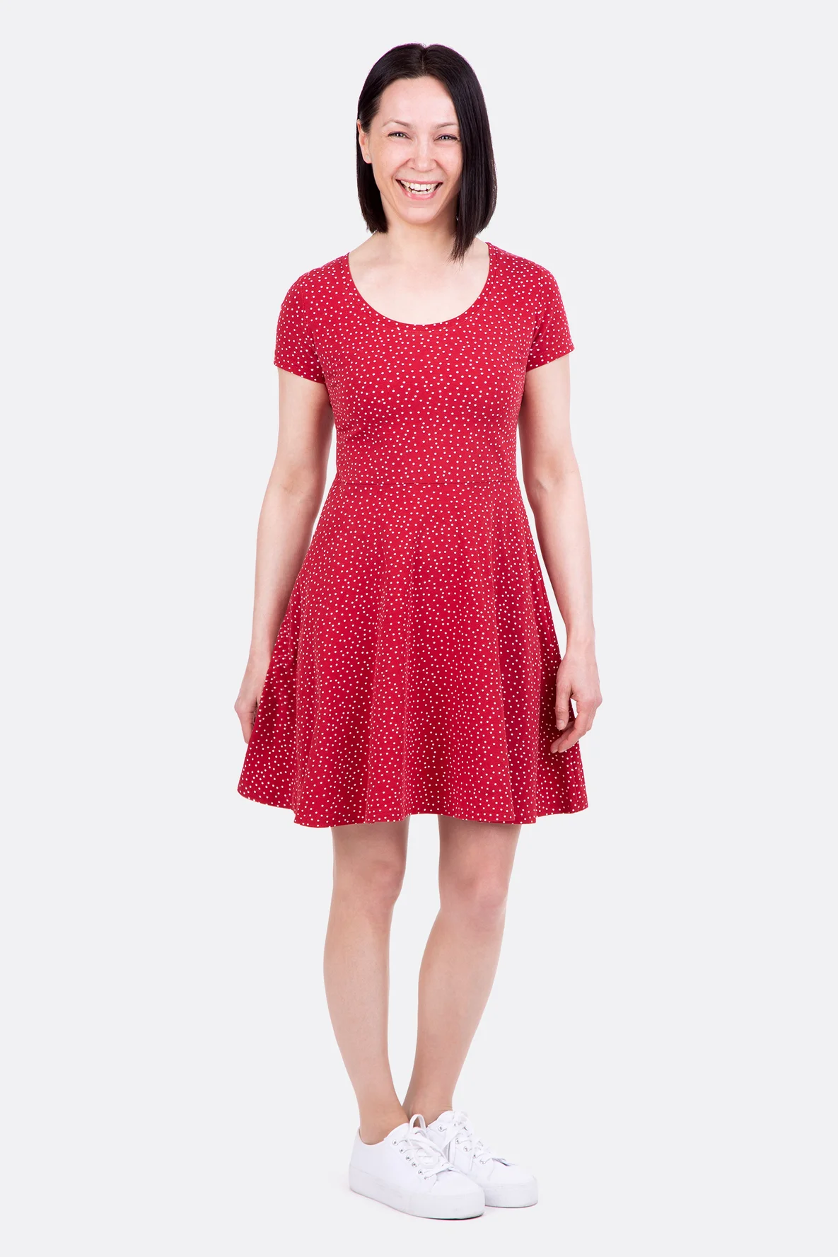 Schnittmuster Ella Damenkleid Jersey großer Ausschnitt nähen