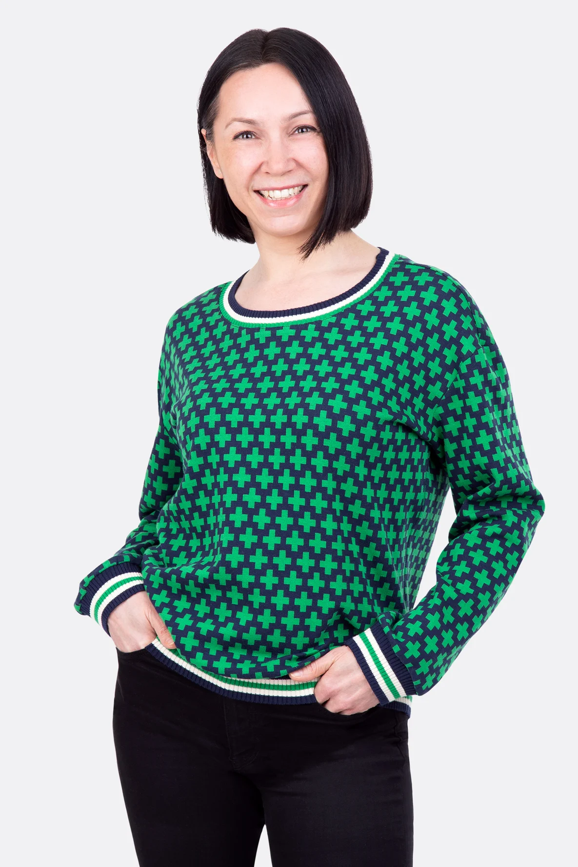 Schnittmuster Pullover Jacquard Jersey selber nähen