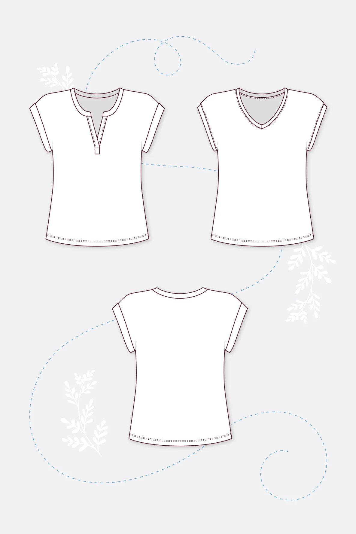 Schnittmuster Thea für Damenshirt mit Blusenausschnitt