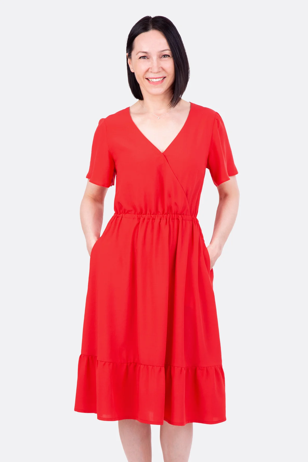 Schnittmuster Kleid mit Taschen und Rüschen