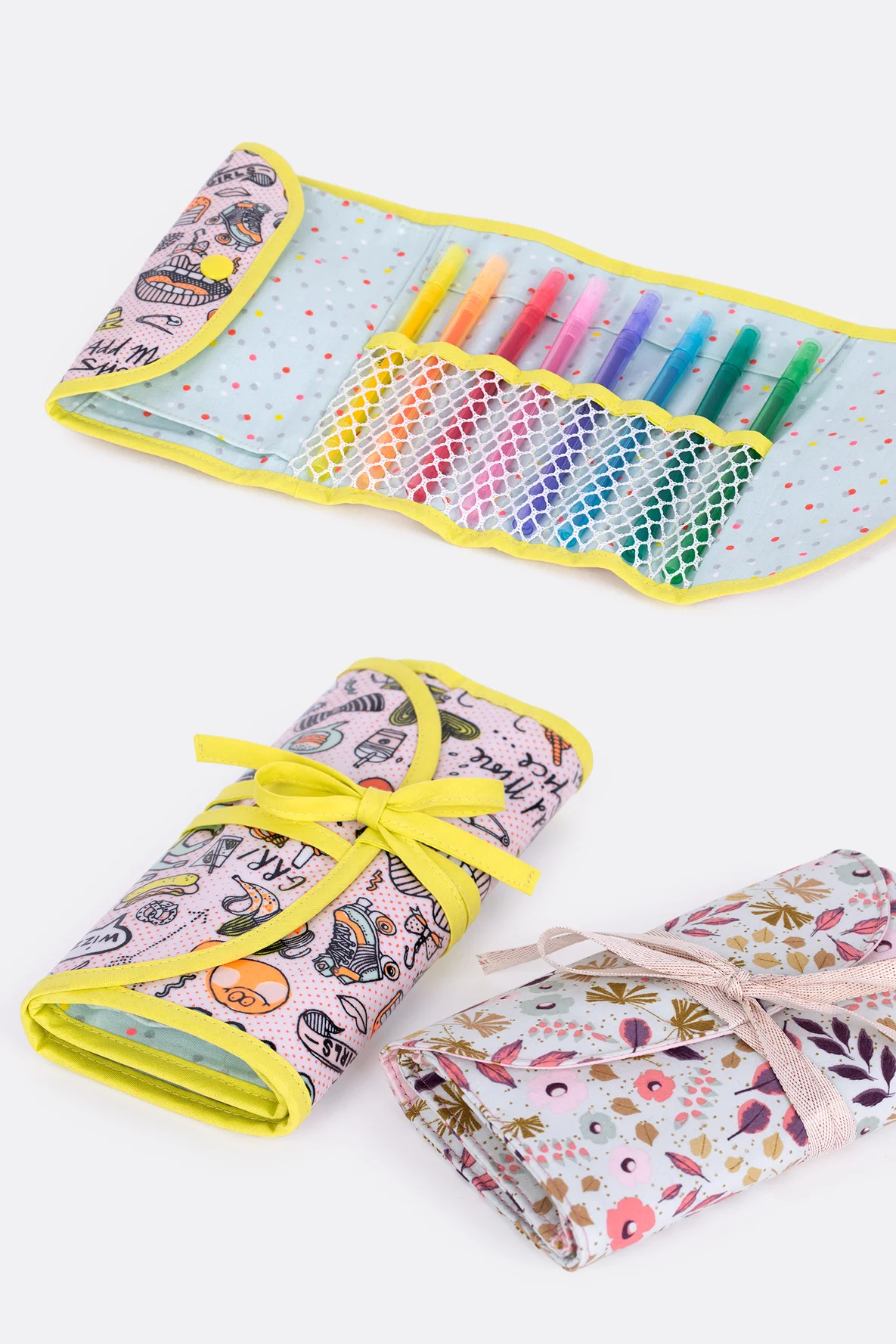 Gratis Schnittmuster Rollmäppchen Daisy Stiftetasche nähen