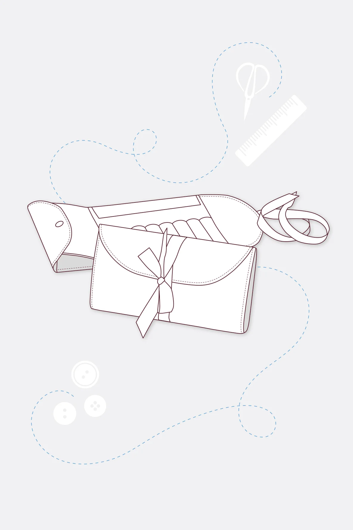 Schnittmuster Freebie Rollmäppchen Daisy Nähanleitung