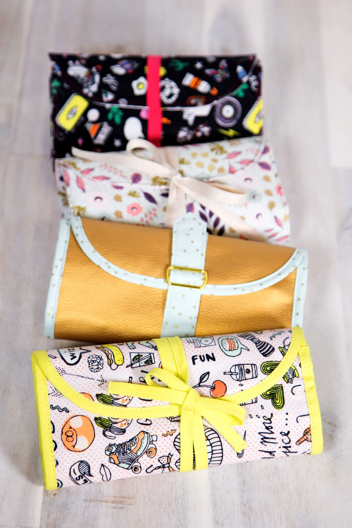 Schnittmuster Freebie Rollmäppchen Daisy vielseitig selber nähen