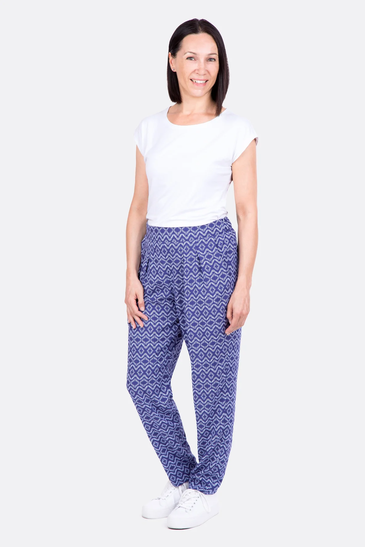 Schnittmuster Freizeithose Bundfalten Webware Viskose selber nähen