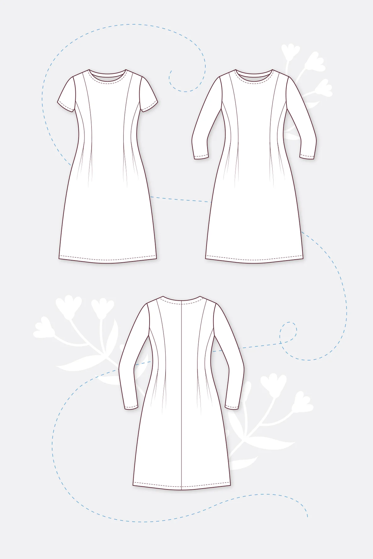 Schnittmuster Eliza Damenkleid mit Liegefalten selber nähen