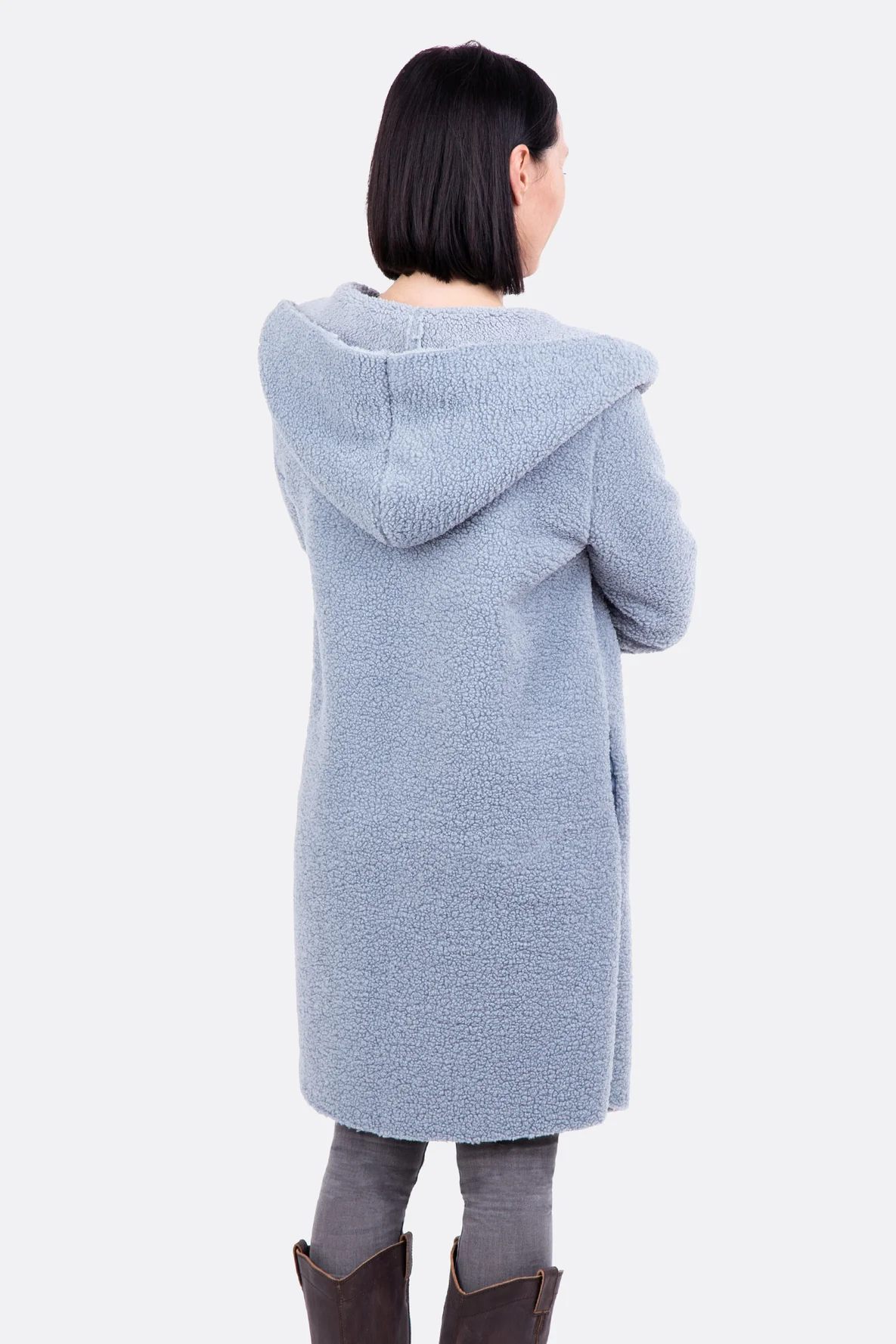 Schnittmuster Damenmantel mit Kapuze aus Fleece Nähanleitung