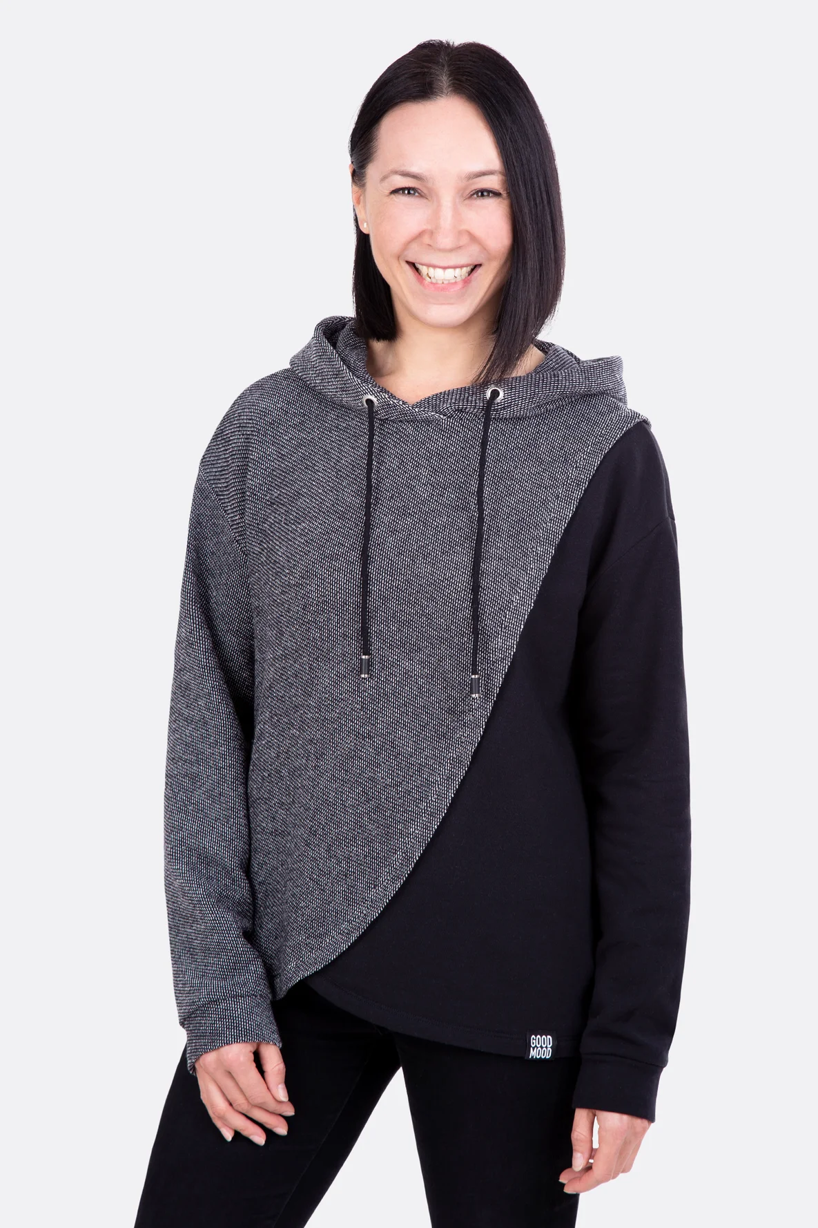 Schnittmuster Cleo Damen Hoodie Wickeloptik Sweatstoff selber nähen
