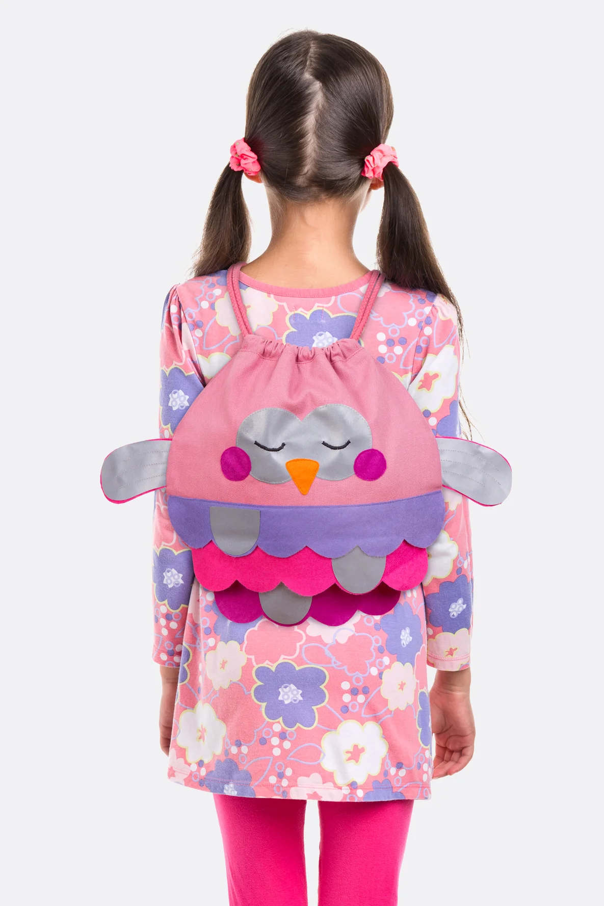 Kinder Turnbeutel rund mit Eulengesicht gratis Schnittmuster