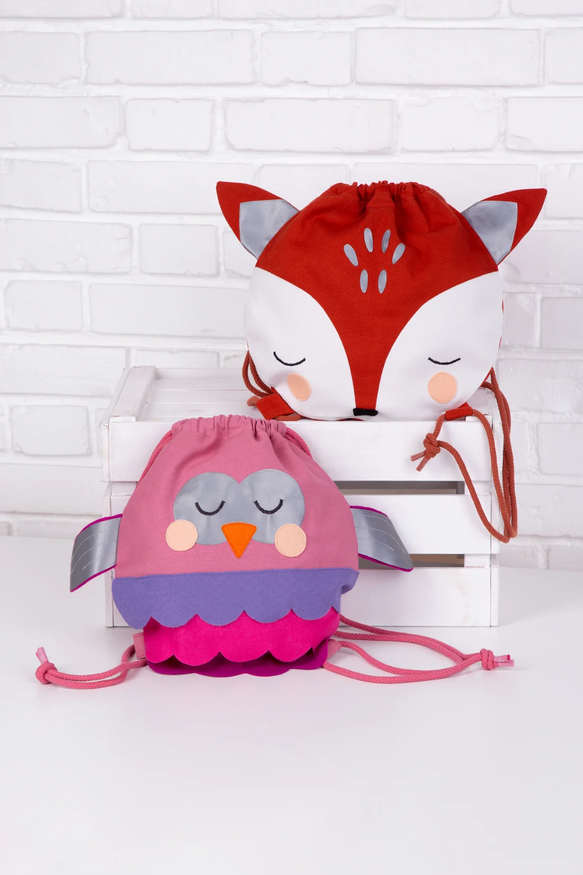 Schnittmuster kostenlos für Kinderrucksack mit Fuchs oder Eule