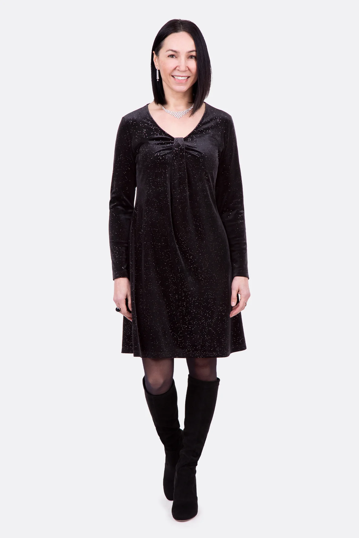 festliches Kleid aus Samt mit Damenschnittmuster selber nähen