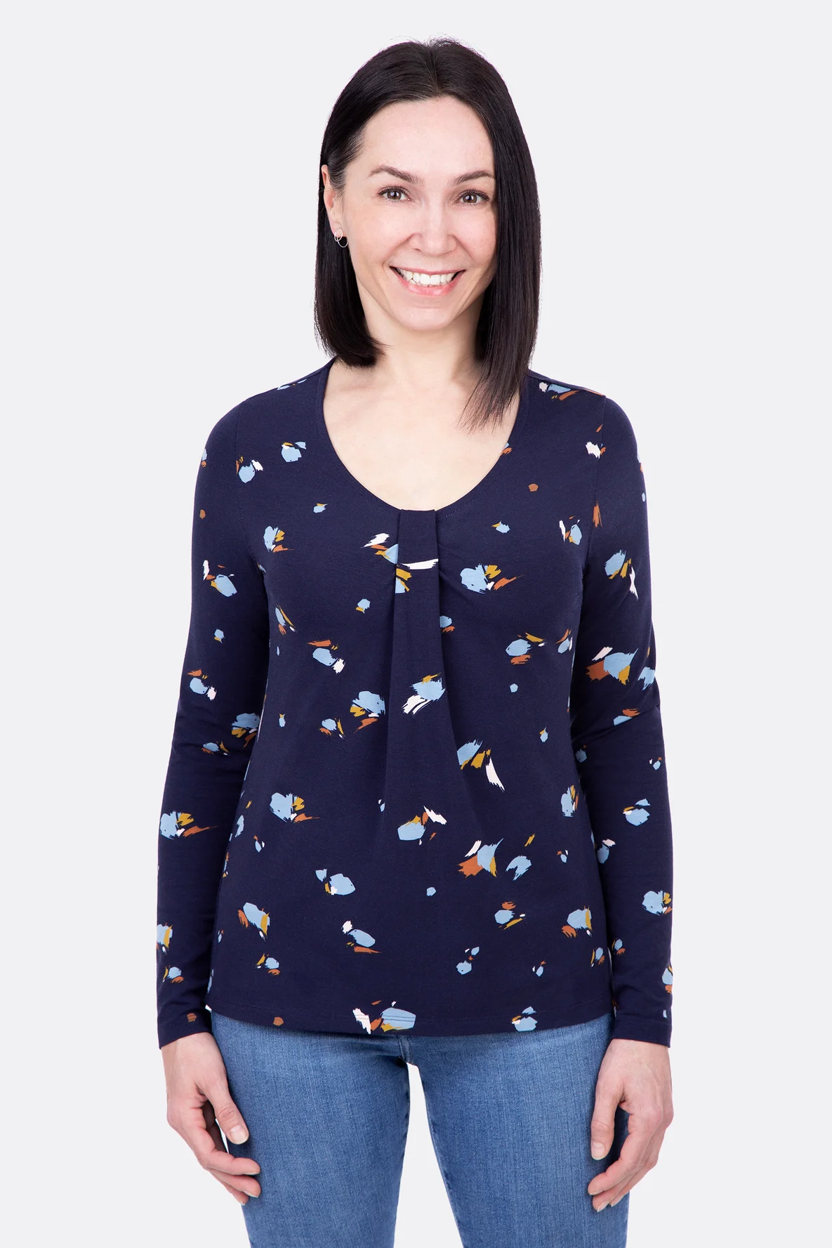 Schnittmuster Anna für Damenshirt mit Falte für Viskosejersey