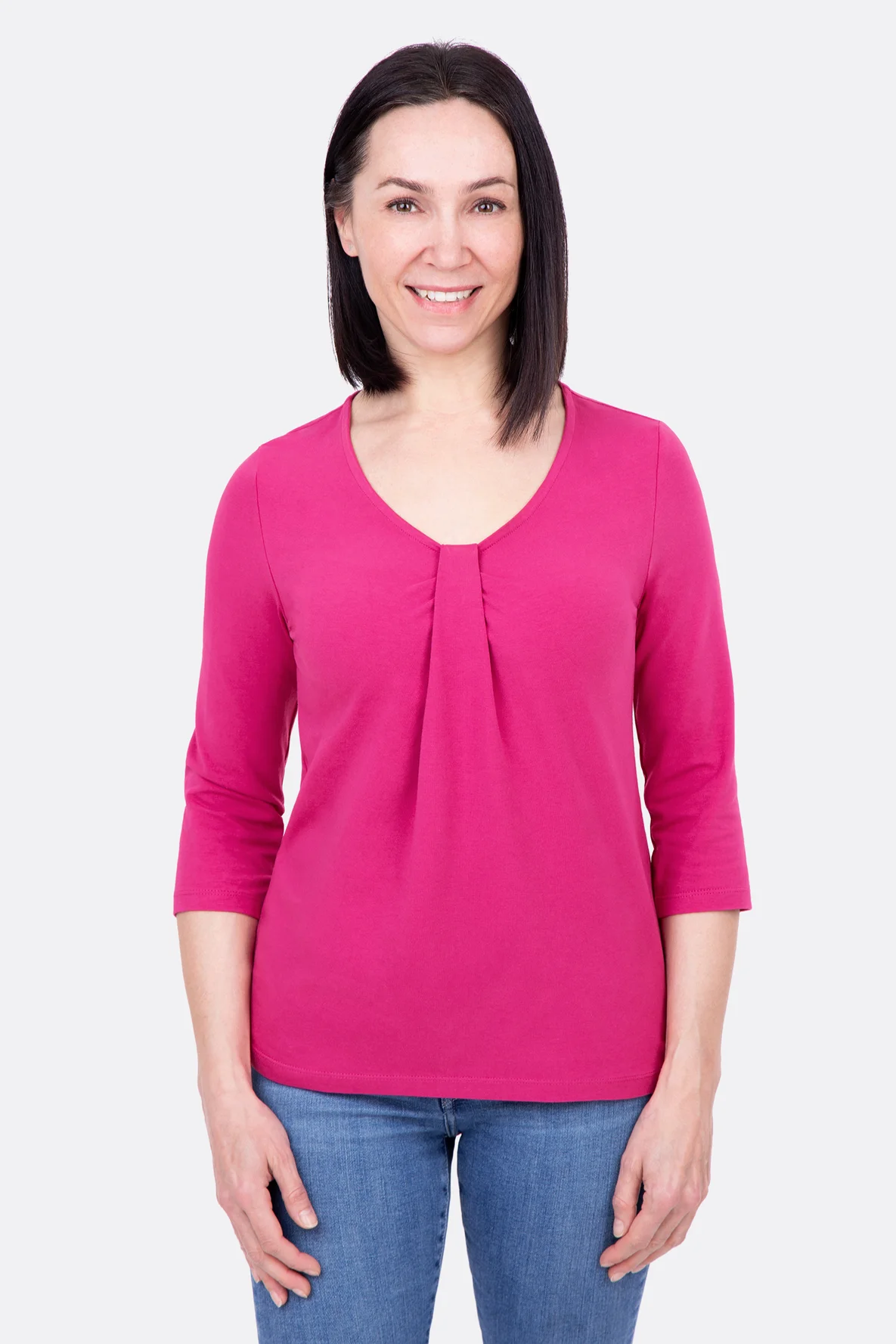 Schnittmuter Jerseyshirt mit Falte am Ausschnitt zum Selbernähen