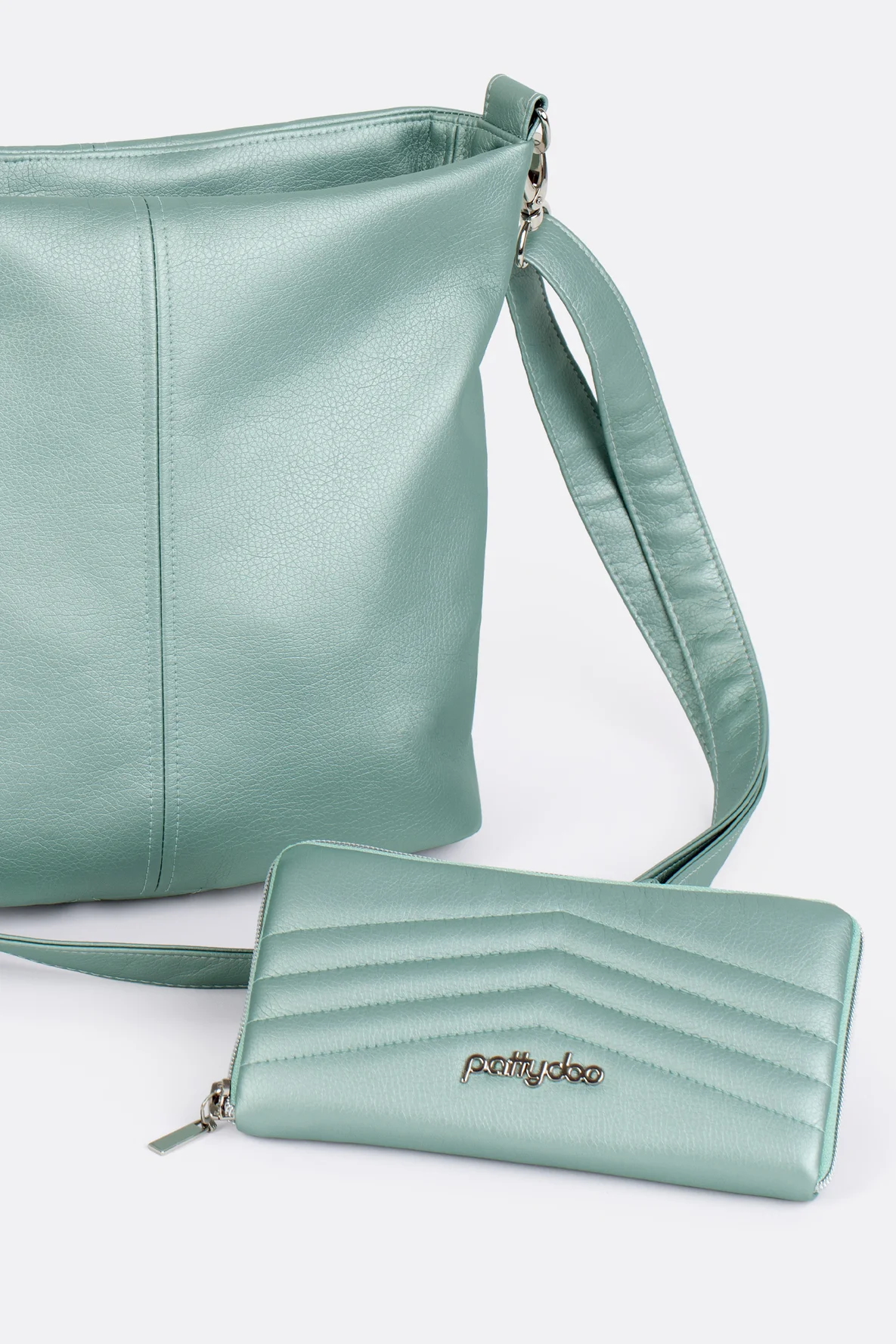 Tasche Portemonnaie Kunstleder Eisblau