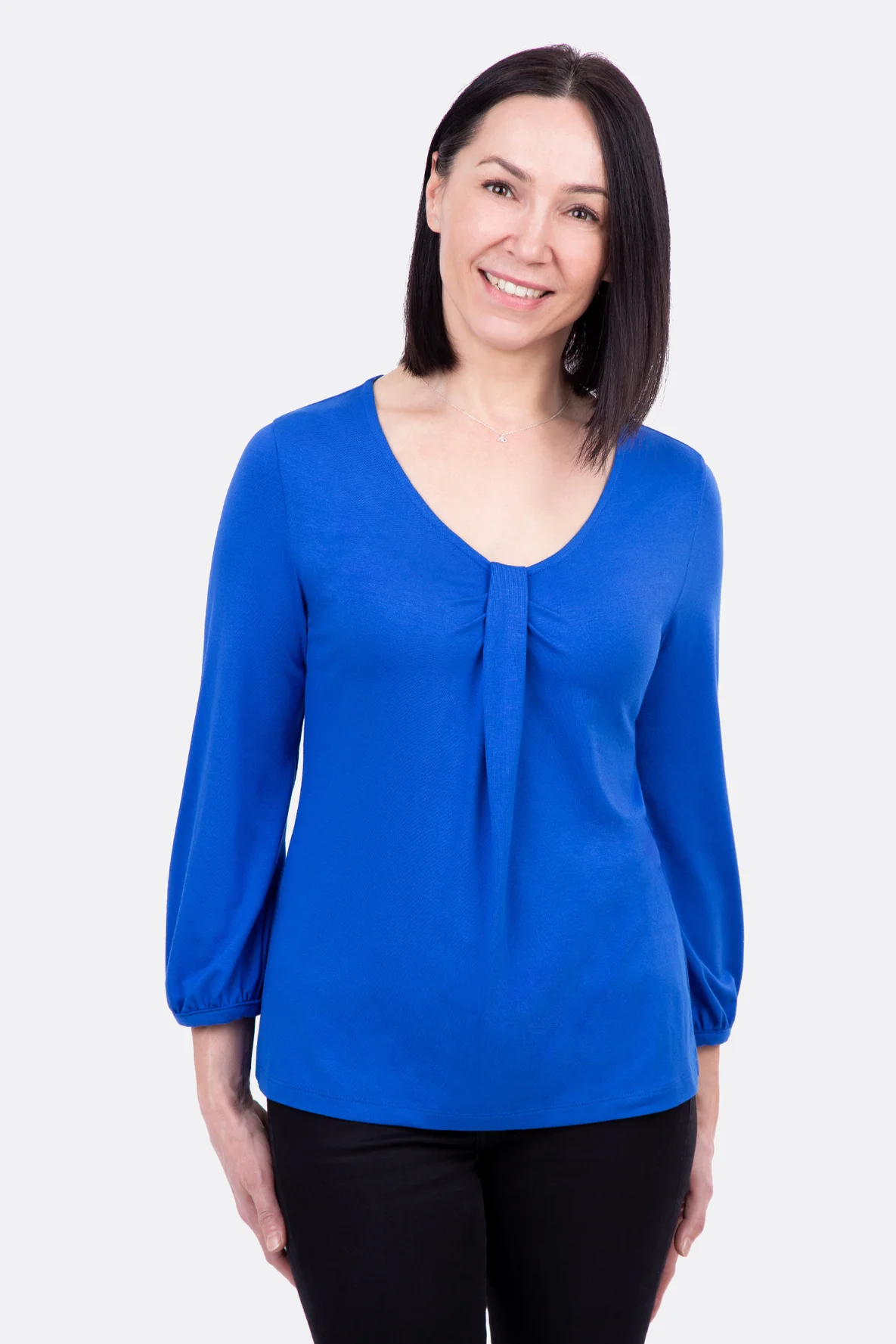 Schnittmuster Viskose Jerseyshirt Ballonärmel nähen