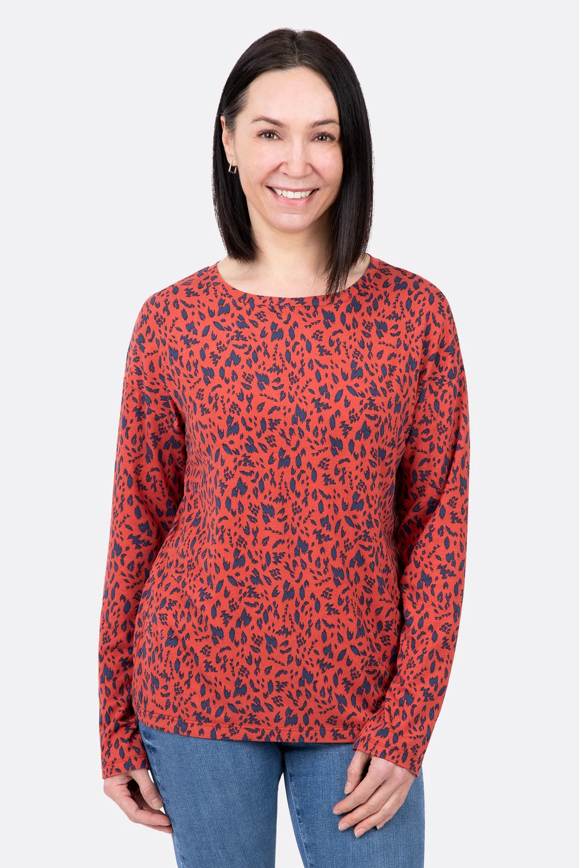 Schnittmuster Damenshirt leger Leo Print