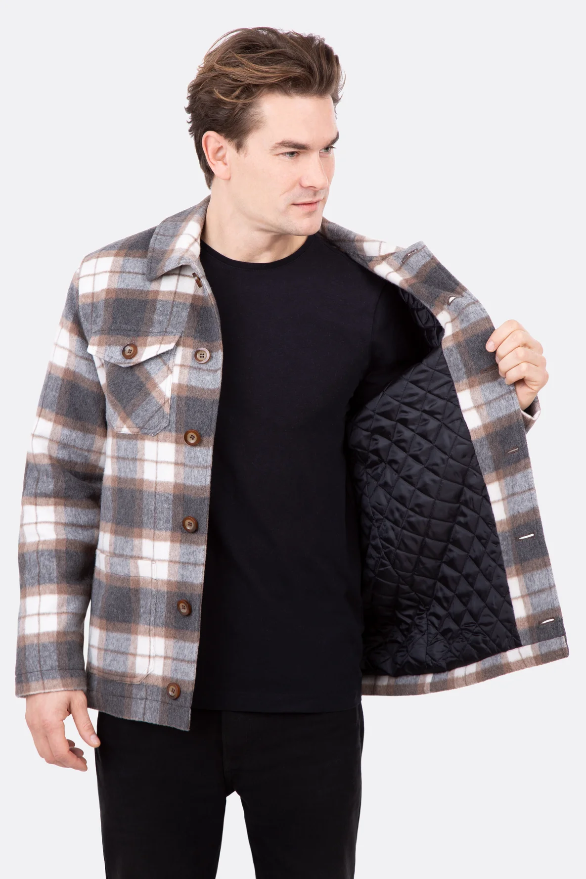 Schnittmuster für gefütterte Hemdjacke mit Steppstoff zum Selbernähen