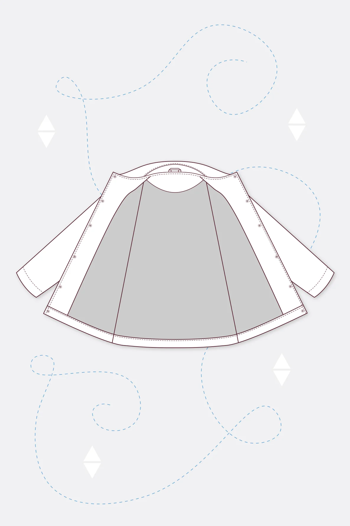 Schnittmuster Hemdjacken Futter Ergänzung für Fiona