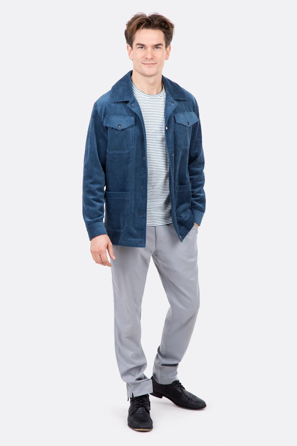 Schnittmuster Herren Outfit Cordjacke shacket selber nähen