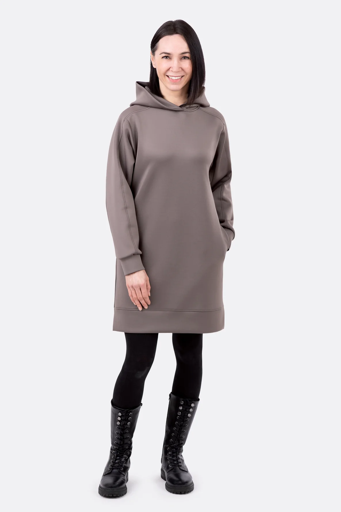 Damen Hoodie-Kleid Schnittmuster zum Selbernähen