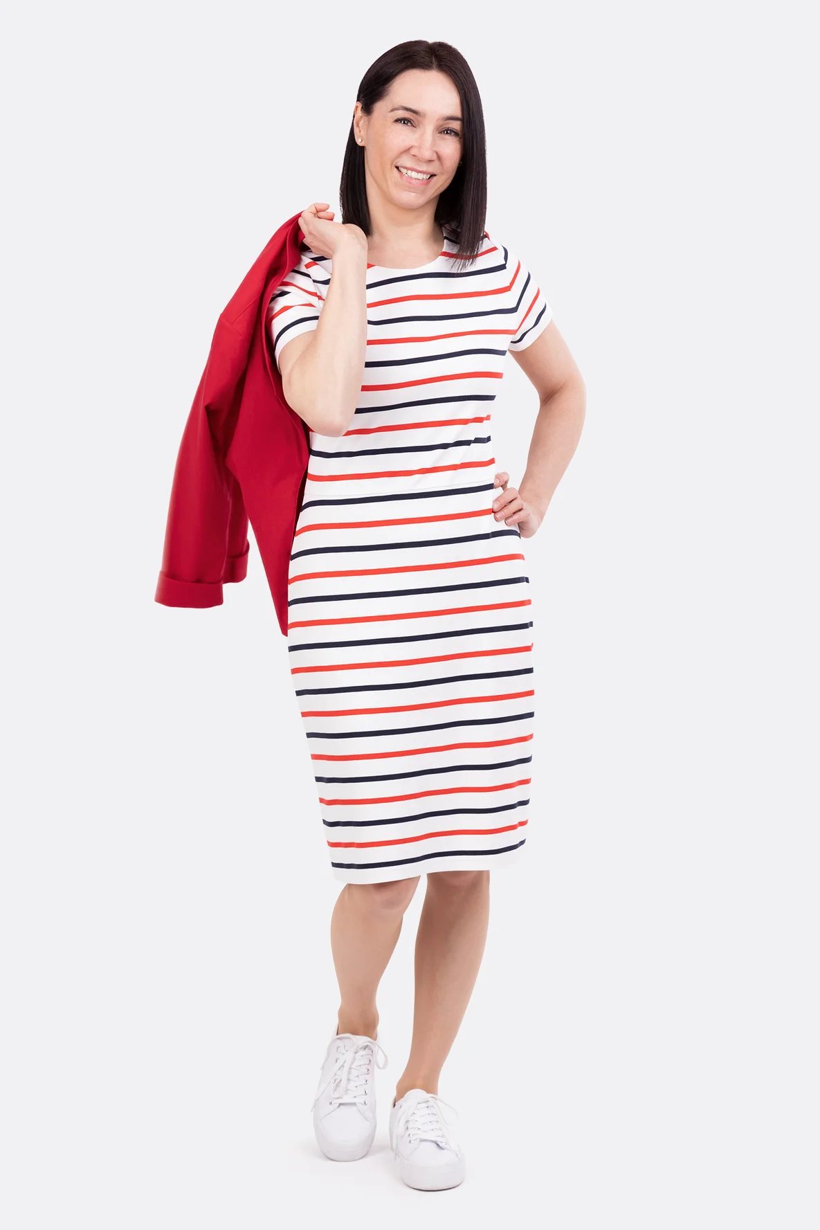 Damenkleid Schnittmuster Romanit Jersey sportlich Streifen