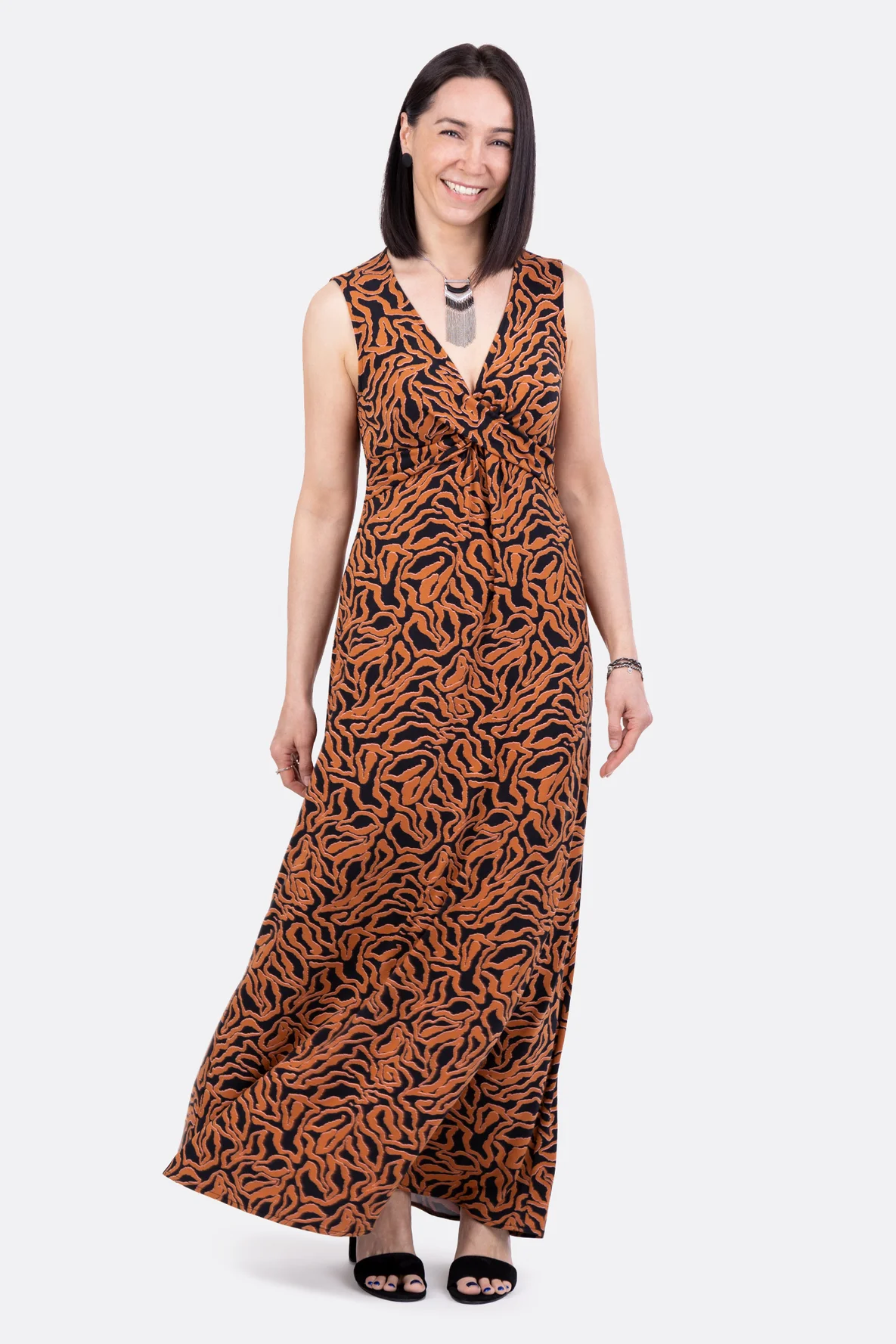 Schnittmuster Damen Sommerkleid ärmellos Maxilänge