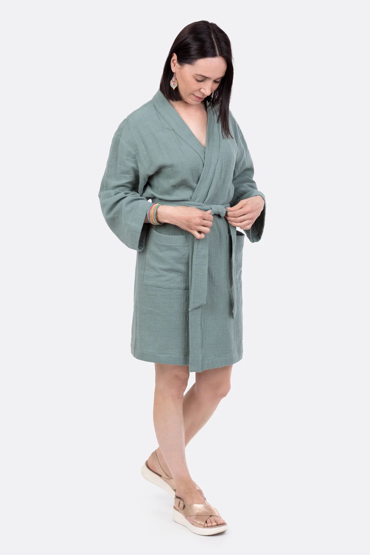 Schnittmuster für Damen Bademantel aus Musselin