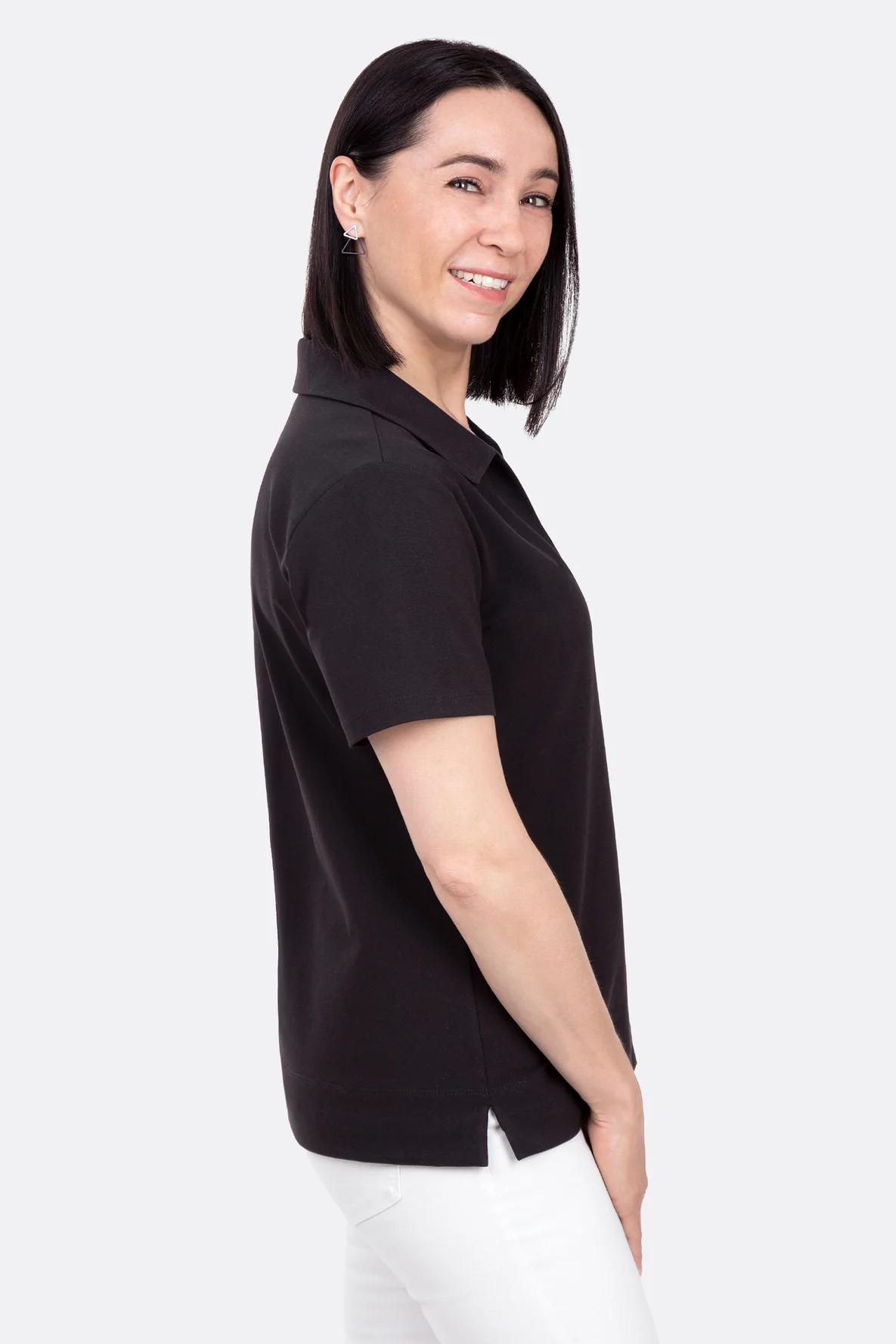 Schnittmuster Damenshirt mit Polokragen Schlitz
