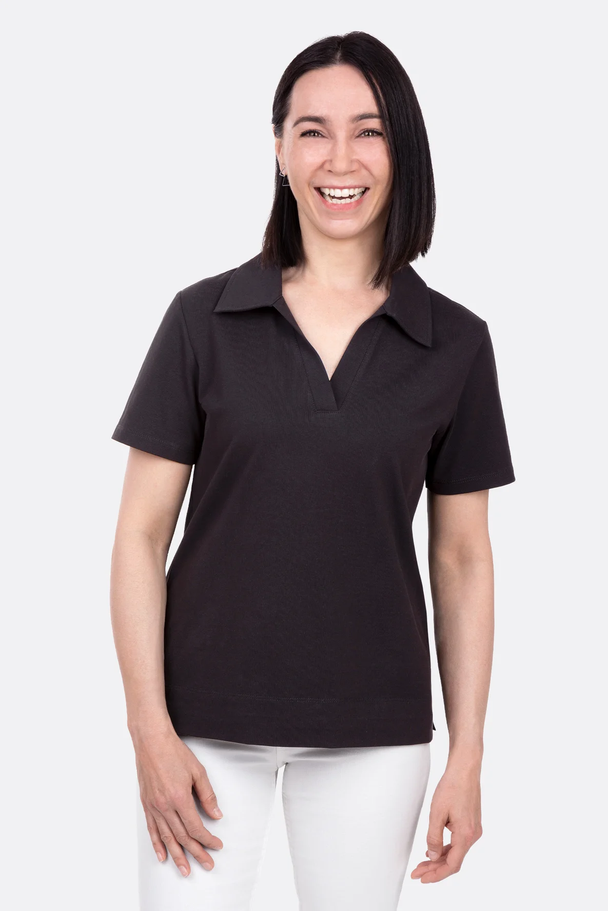 Schnittmuster Damenshirt mit Polokragen selber nähen