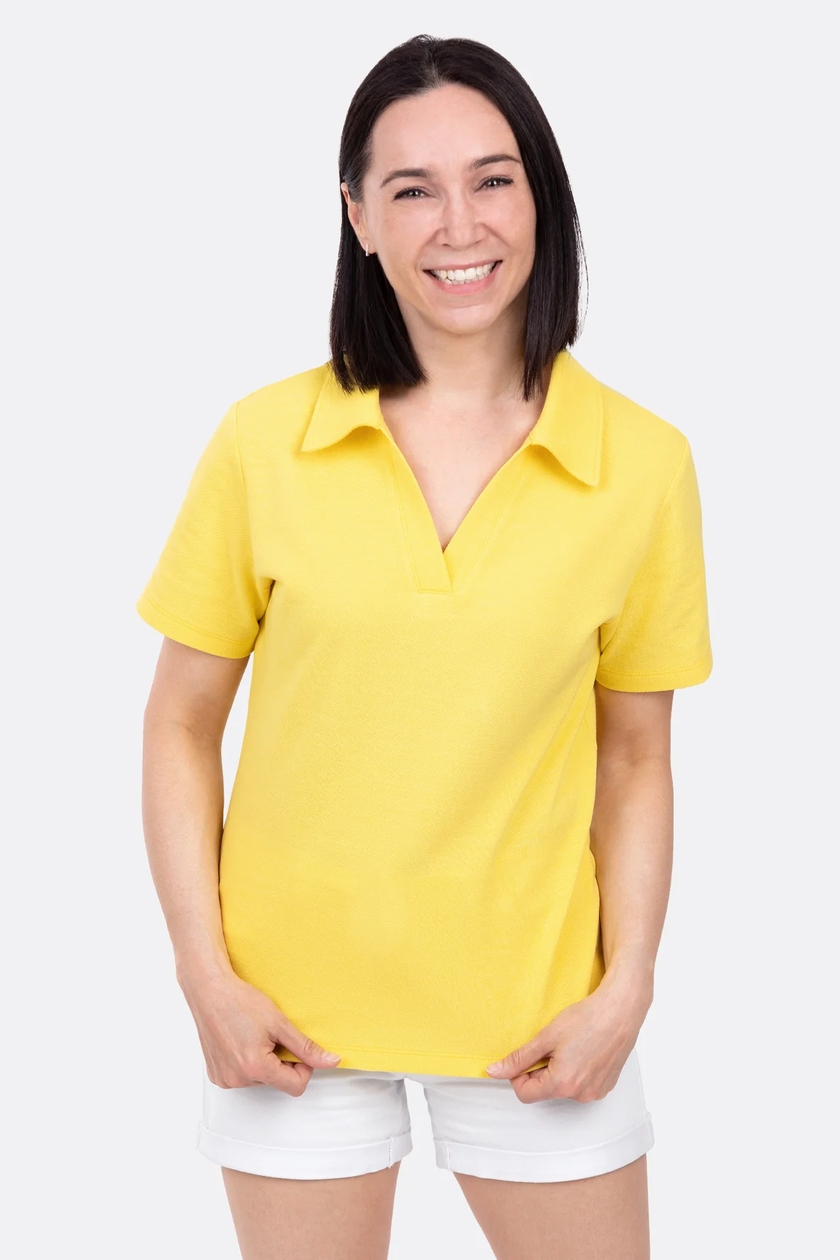 Schnittmuster Poloshirt mit V-ausschnitt sommerlich nähen