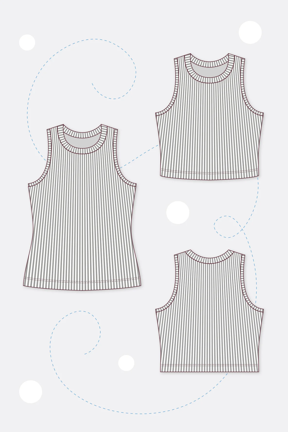 Schnittmuster Damentop mit Cropped Variante nähen