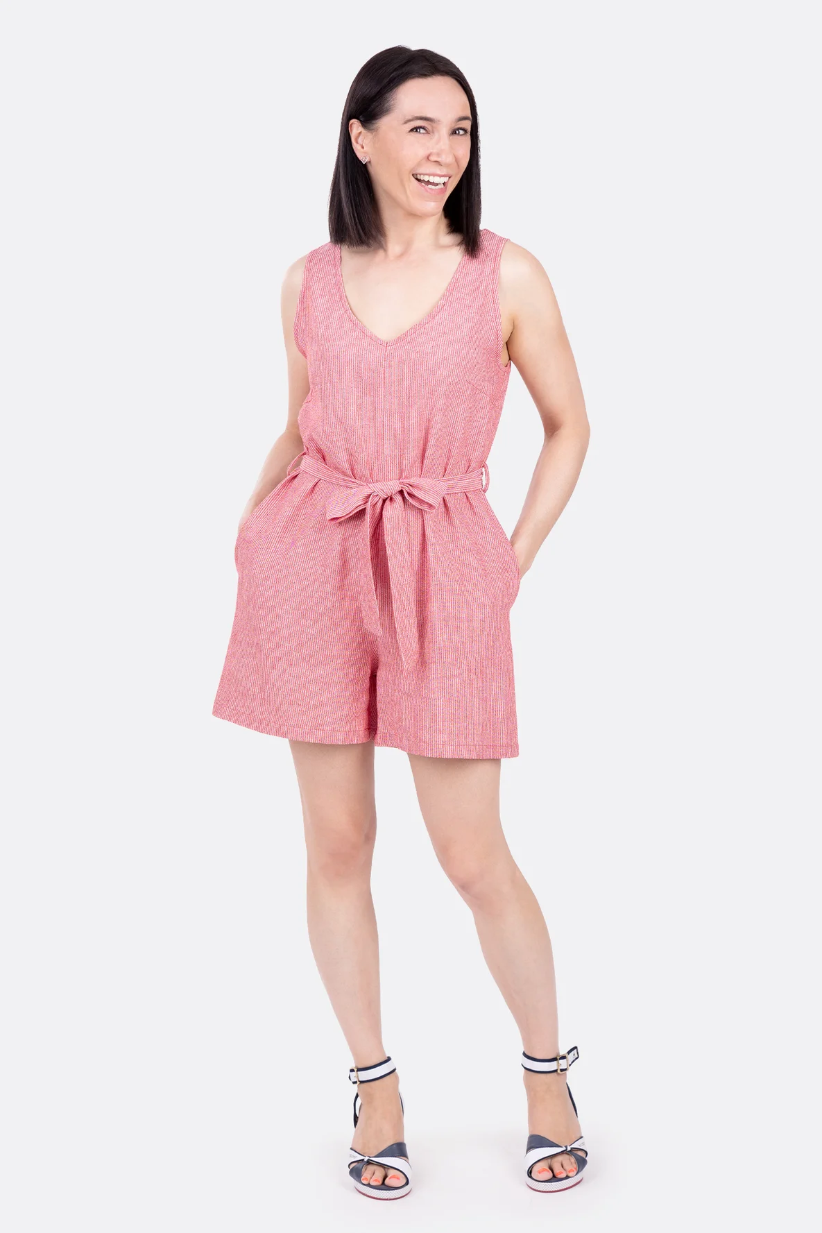 Schnittmuster Sommer Jumpsuit nähen aus Leinenstoff