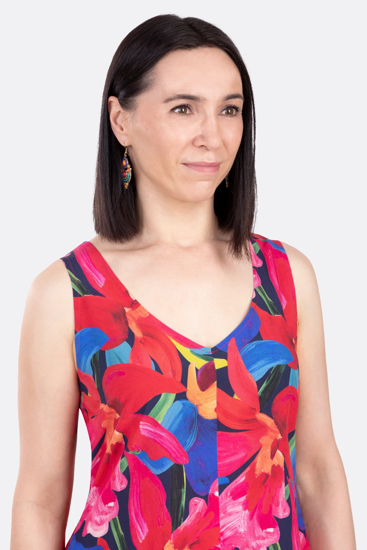 Anleitung Sommerkleid ärmellos aus Viskosestoff nähen